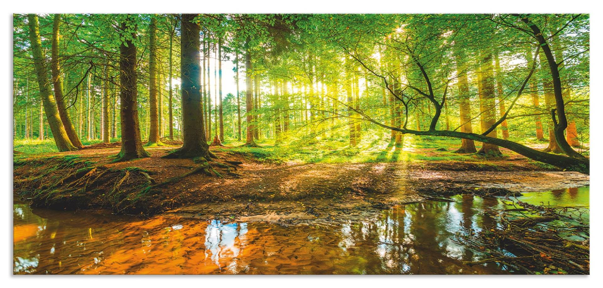 Artland Küchenrückwand »Wald mit Bach«, (1 tlg.), Alu Spritzschutz mit Klebeband, einfache Montage von Artland