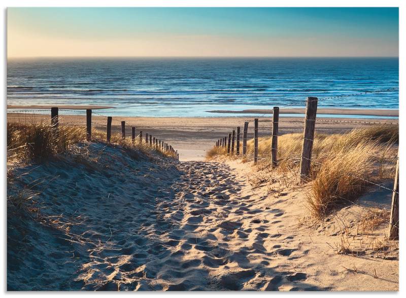 Artland Küchenrückwand »Weg zum Nordseestrand Sonnenuntergang«, (1 tlg.), Alu Spritzschutz mit Klebeband, einfache Montage von Artland