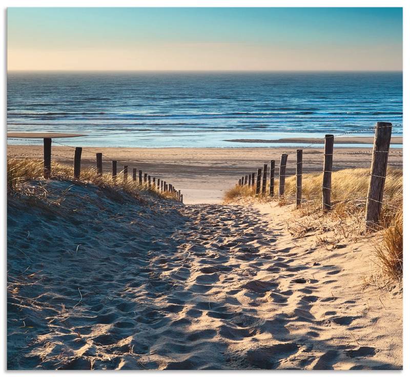 Artland Küchenrückwand »Weg zum Nordseestrand Sonnenuntergang«, (1 tlg.), Alu Spritzschutz mit Klebeband, einfache Montage von Artland