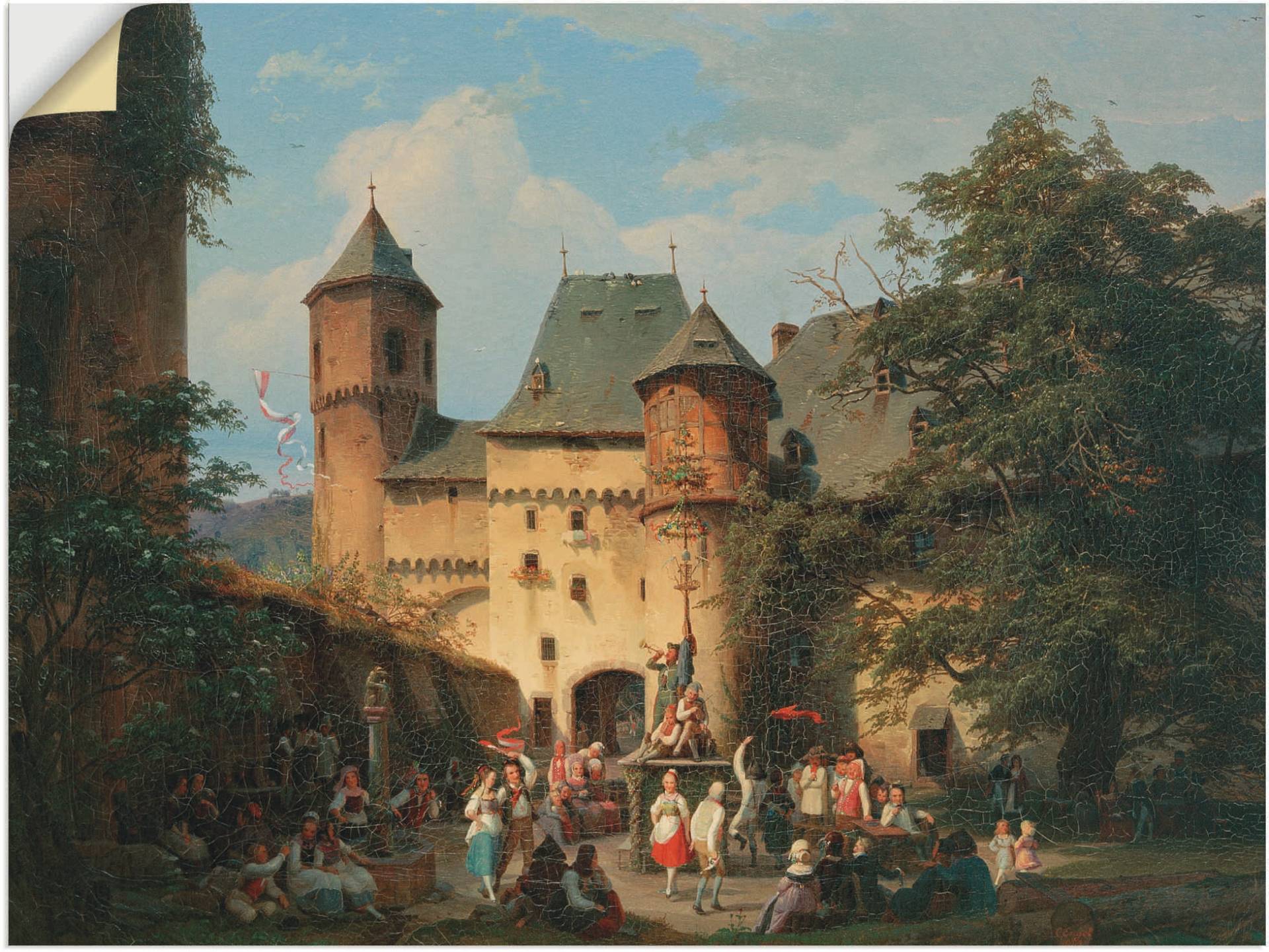 Artland Kunstdruck »Festszene im Vorhof einer Burg«, historische Ereignisse, (1 St.), als Alubild, Leinwandbild, Wandaufkleber oder Poster in versch. Grössen von Artland