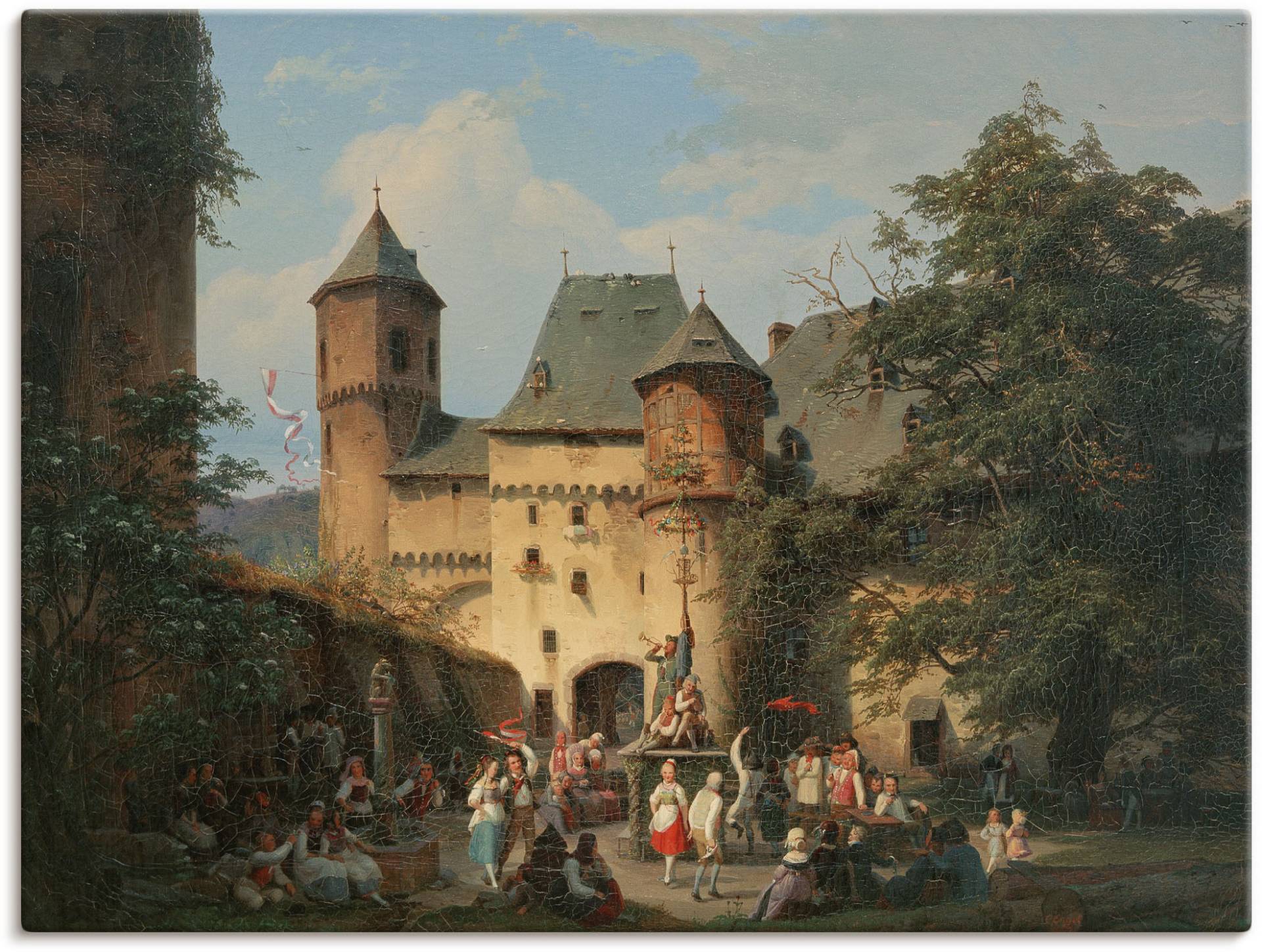 Artland Kunstdruck »Festszene im Vorhof einer Burg«, historische Ereignisse, (1 St.), als Alubild, Leinwandbild, Wandaufkleber oder Poster in versch. Grössen von Artland