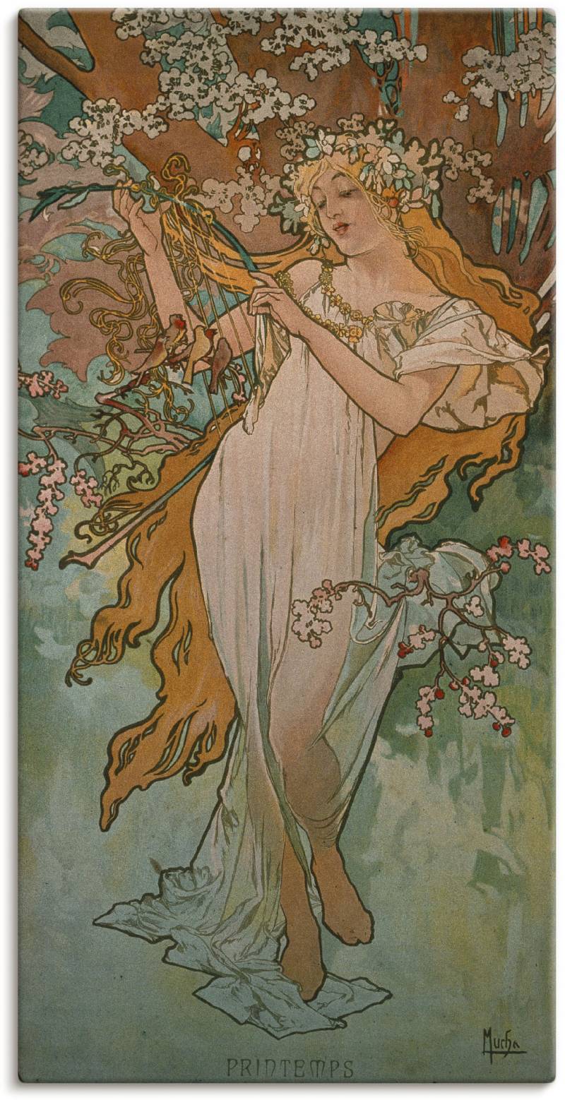 Artland Kunstdruck »Jahreszeiten: Frühling. 1896.«, Frau, (1 St.), als Alubild, Leinwandbild, Wandaufkleber oder Poster in versch. Grössen von Artland