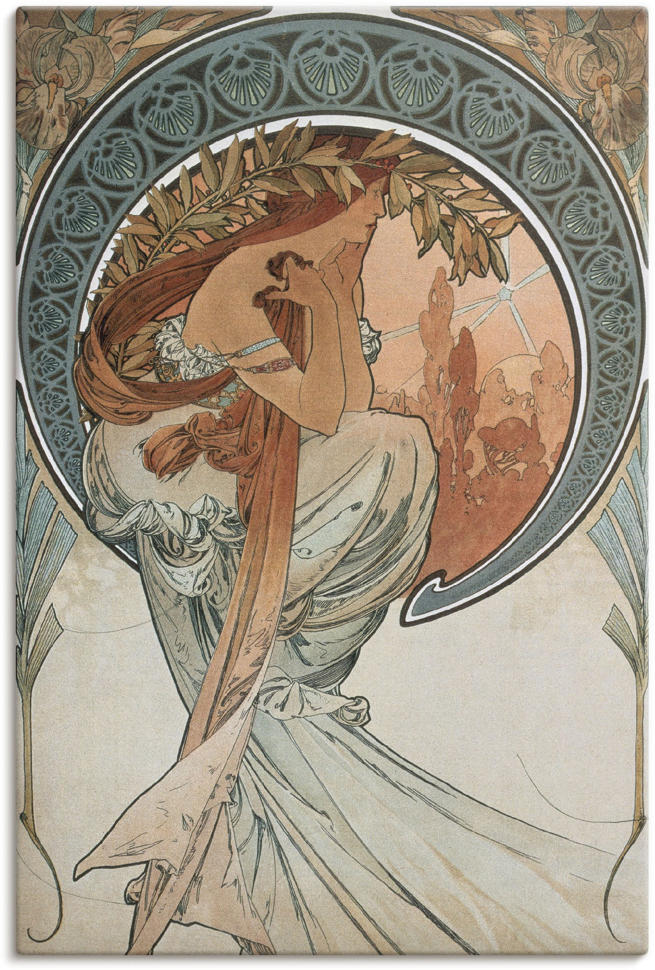 Artland Kunstdruck »Vier Künste: Die Poesie. 1898«, Frau, (1 St.), als Alubild, Leinwandbild, Wandaufkleber oder Poster in versch. Grössen von Artland