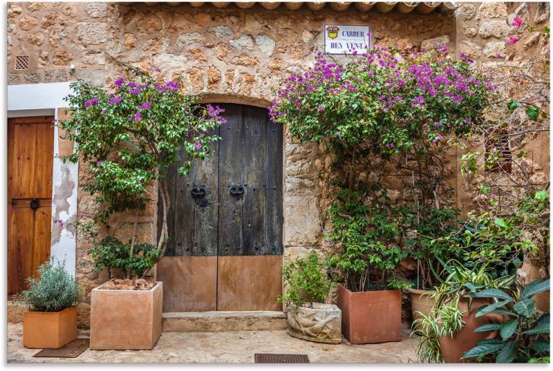 Artland Leinwandbild »Altstadtgasse im Dorf Fornalutx Mallorca«, Fenster & Türen, (1 St.), auf Keilrahmen gespannt von Artland