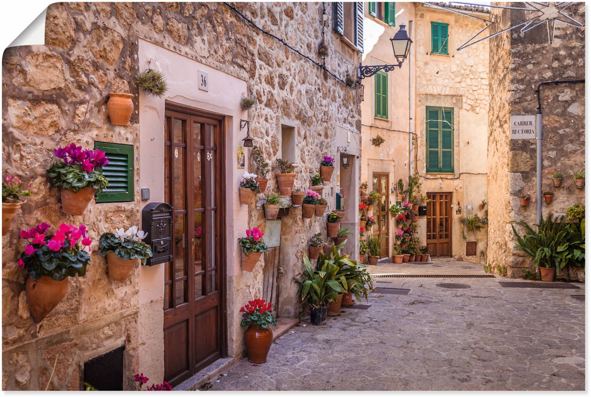 Artland Leinwandbild »Altstadtgasse in Valldemossa II«, Mallorca, (1 St.), auf Keilrahmen gespannt von Artland