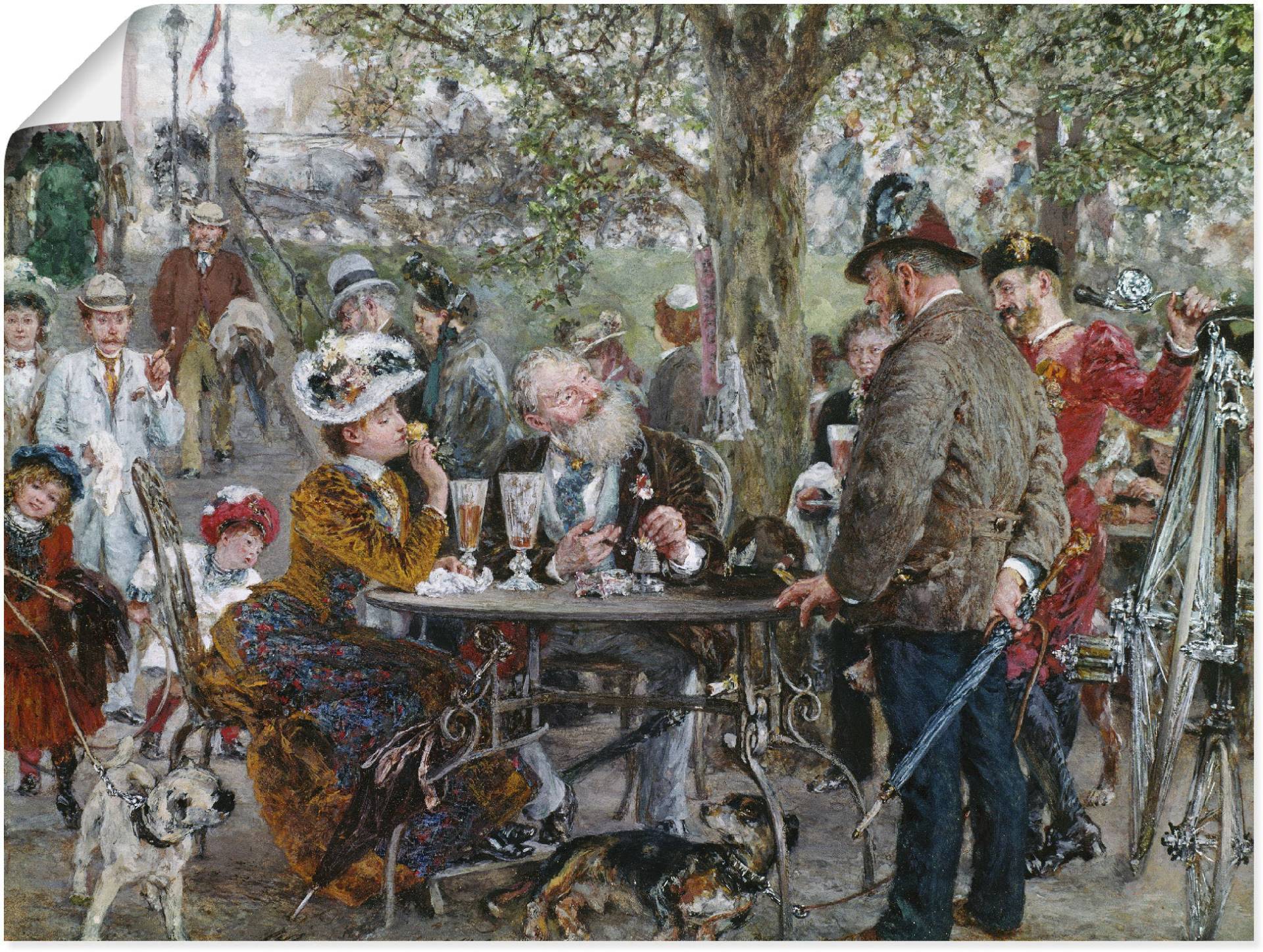 Artland Leinwandbild »Biergarten in Kissingen. 1891«, Gruppen & Familien, (1 St.), auf Keilrahmen gespannt von Artland