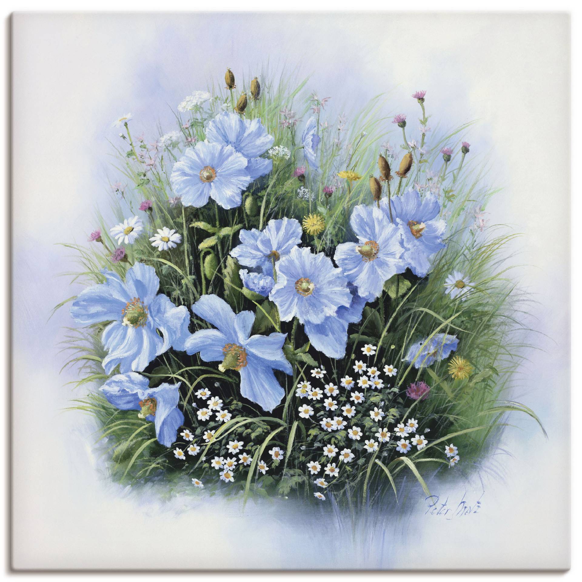 Artland Leinwandbild »Blaue Blumen«, Blumen, (1 St.), auf Keilrahmen gespannt von Artland