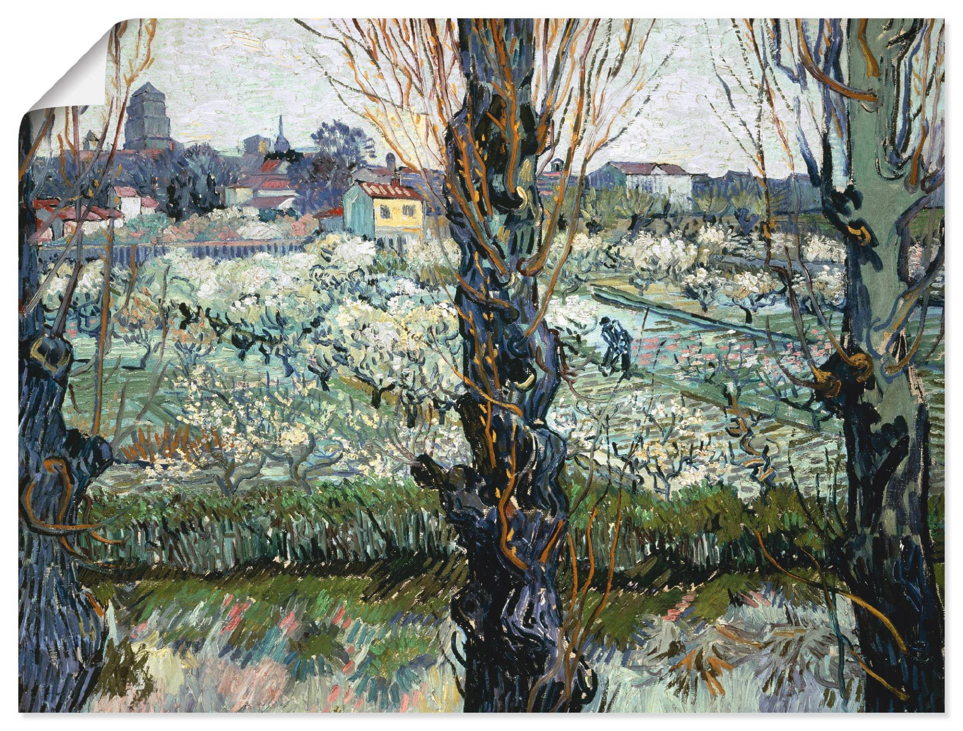 Artland Leinwandbild »Blick auf Arles. 1889«, Wiesen & Bäume, (1 St.), auf Keilrahmen gespannt von Artland