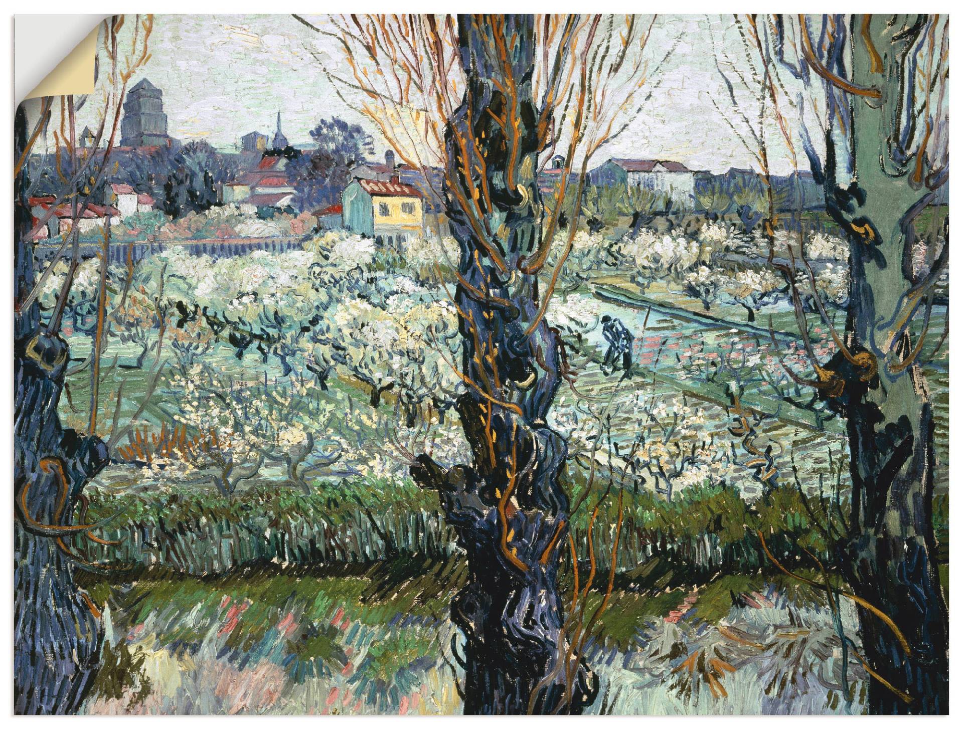 Artland Leinwandbild »Blick auf Arles. 1889«, Wiesen & Bäume, (1 St.), auf Keilrahmen gespannt von Artland