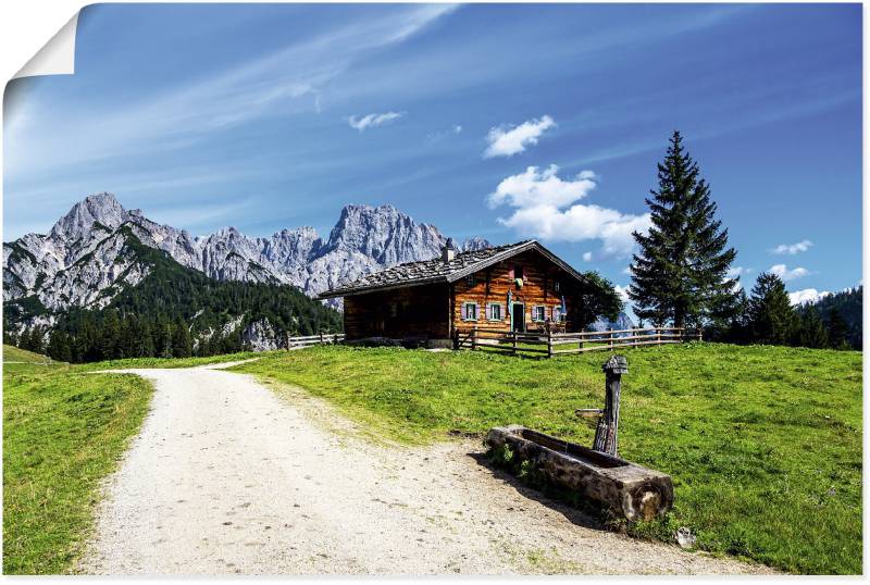 Artland Leinwandbild »Blick auf die Litzlalm mit Hütte«, Berge & Alpenbilder, (1 St.), auf Keilrahmen gespannt von Artland