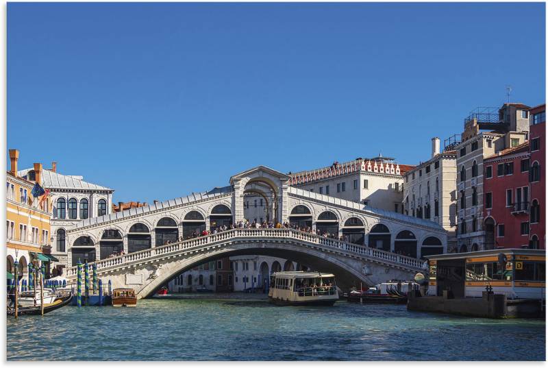 Artland Leinwandbild »Blick auf die Rialto Brücke in Venedig«, Venedig, (1 St.), auf Keilrahmen gespannt von Artland