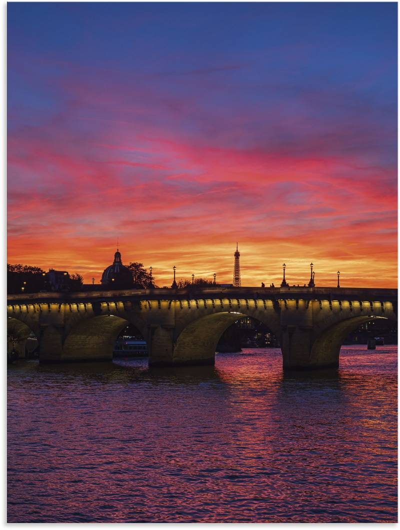 Artland Leinwandbild »Brücke Pont Neuf im Sonnenuntergang«, Paris, (1 St.), auf Keilrahmen gespannt von Artland