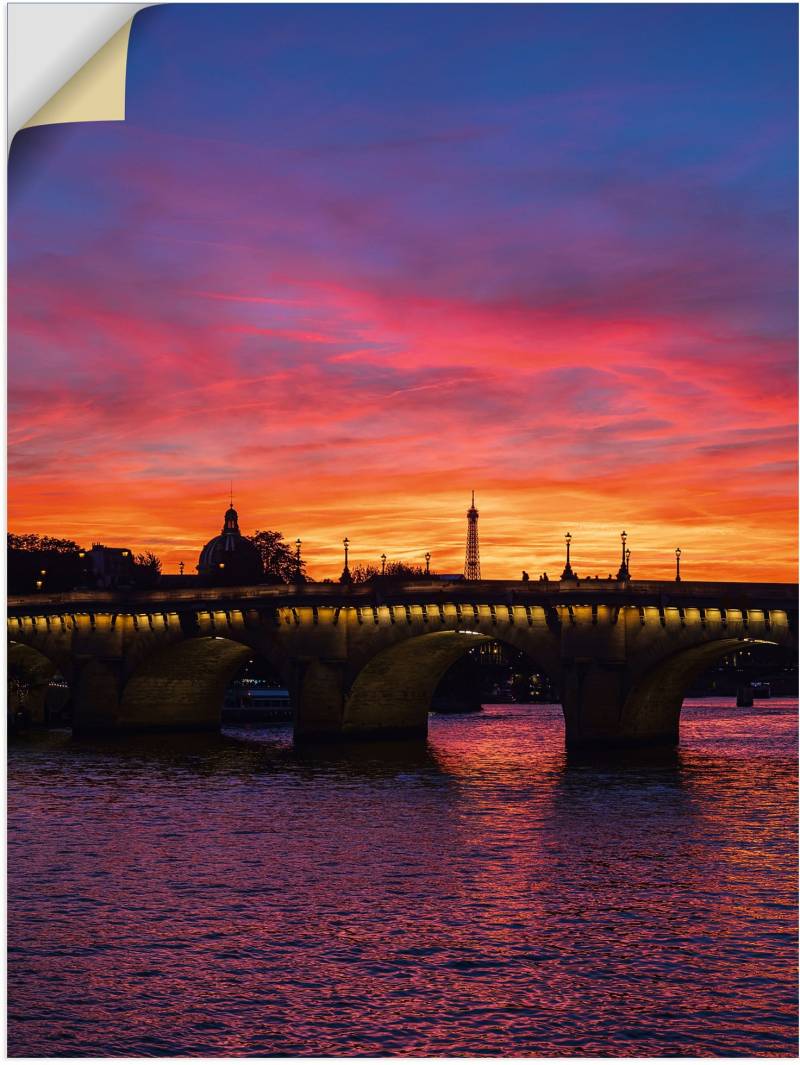 Artland Leinwandbild »Brücke Pont Neuf im Sonnenuntergang«, Paris, (1 St.), auf Keilrahmen gespannt von Artland