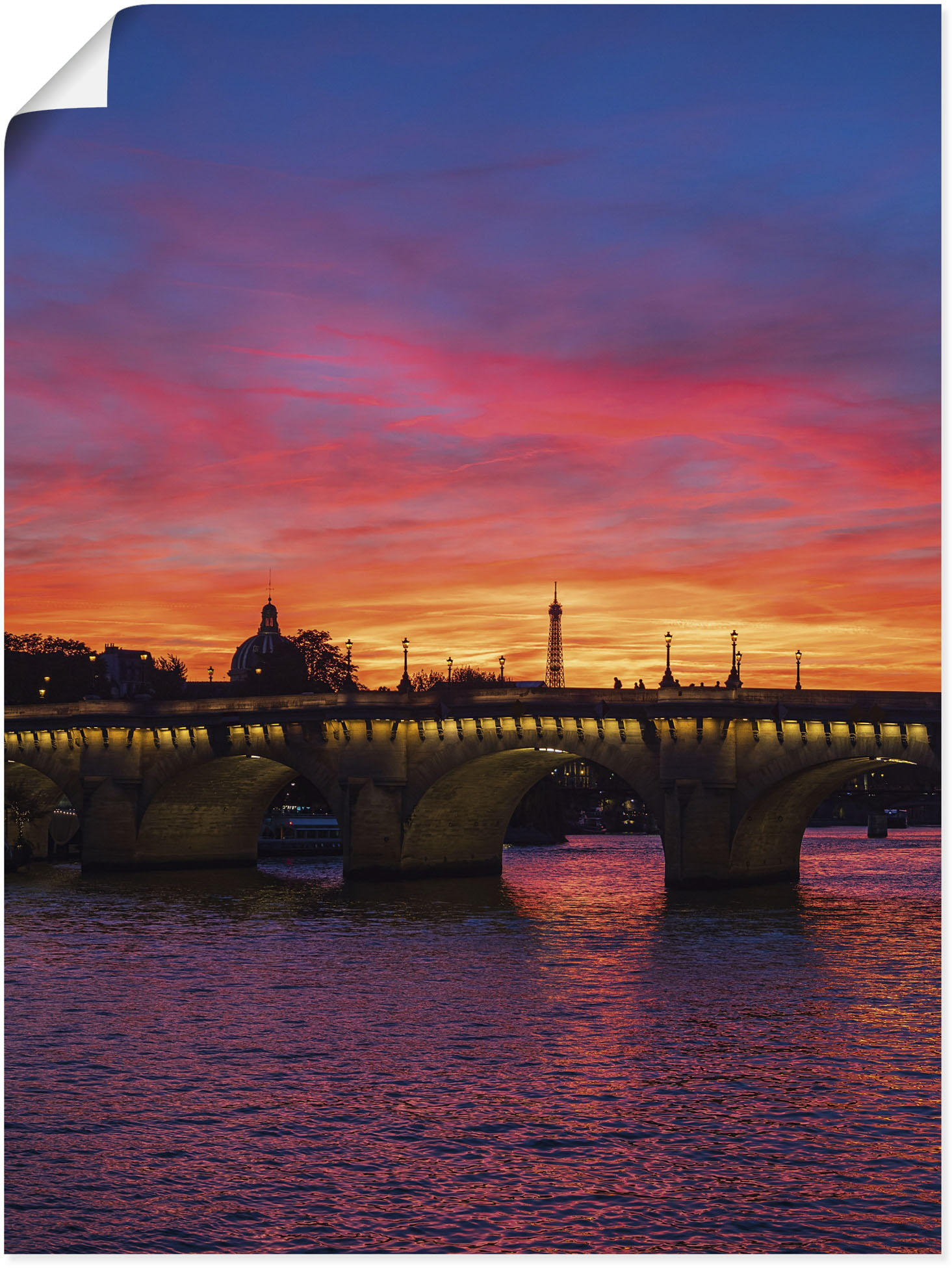 Artland Leinwandbild »Brücke Pont Neuf im Sonnenuntergang«, Paris, (1 St.), auf Keilrahmen gespannt von Artland