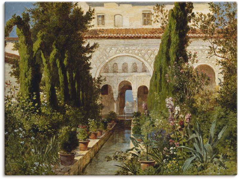 Artland Leinwandbild »Der Garten des Generalife bei Granada«, Garten, (1 St.), auf Keilrahmen gespannt von Artland