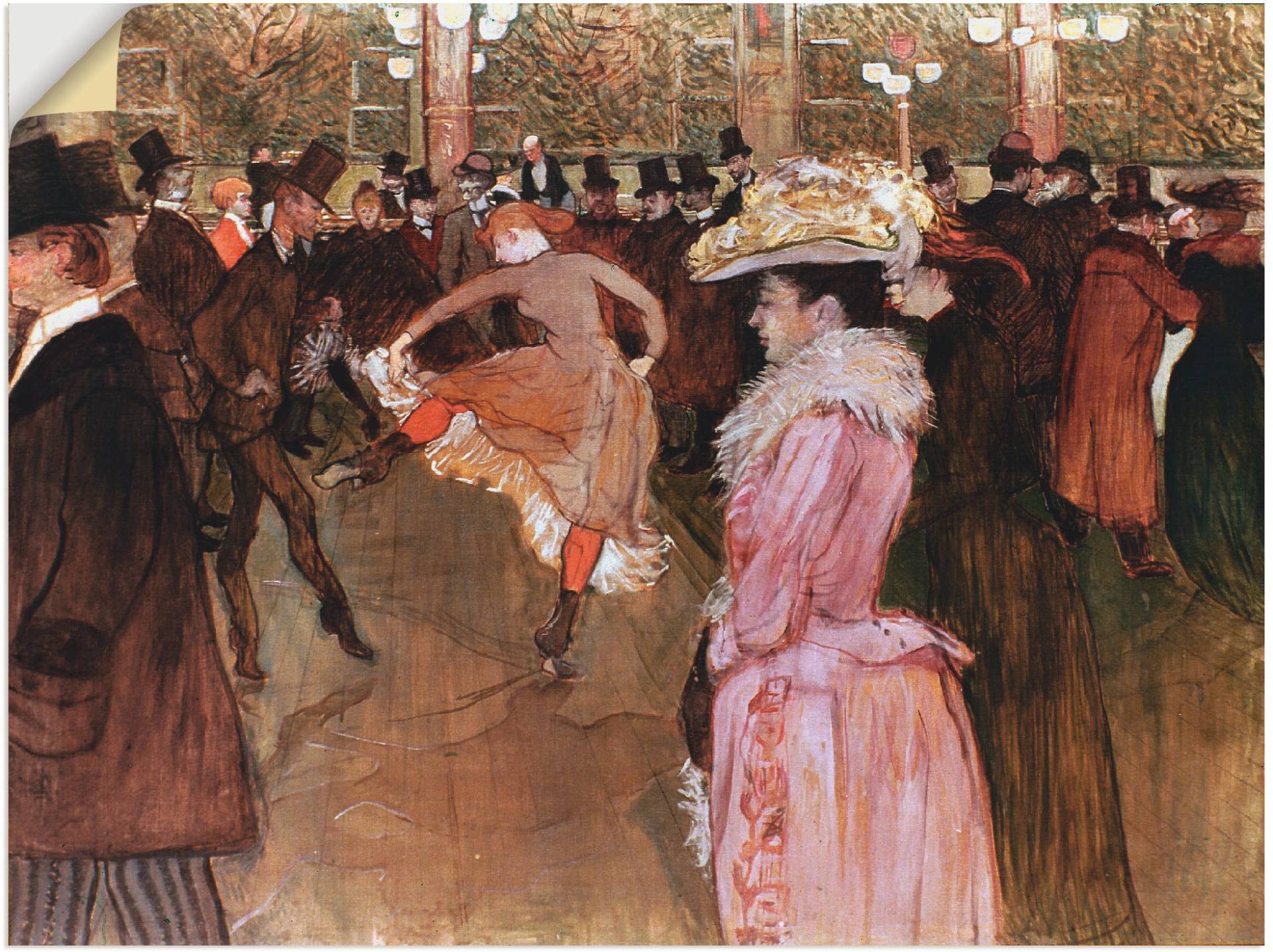 Artland Leinwandbild »Der Tanz im Moulin Rouge, 1890«, Gruppen & Familien, (1 St.), auf Keilrahmen gespannt von Artland