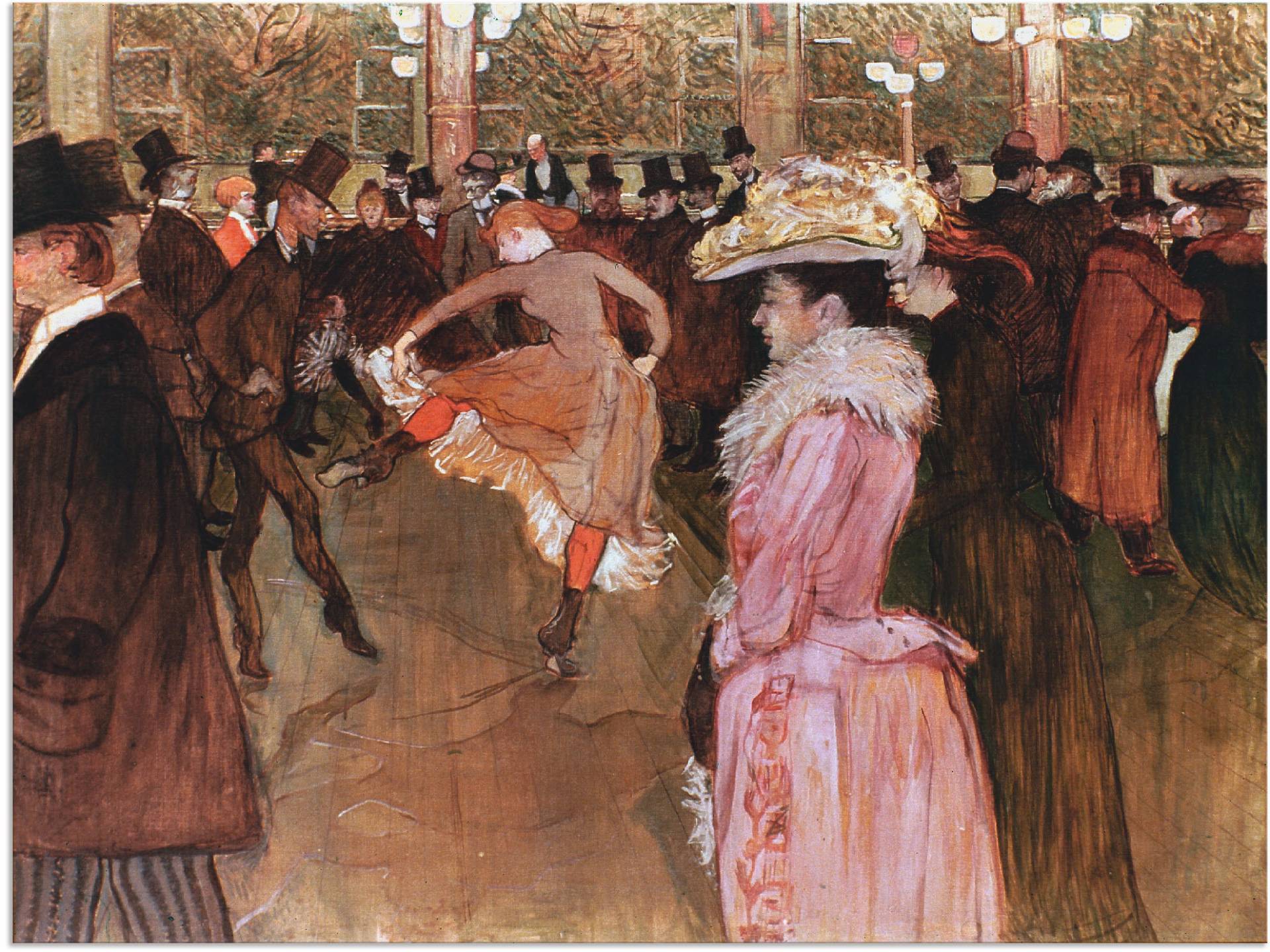 Artland Leinwandbild »Der Tanz im Moulin Rouge, 1890«, Gruppen & Familien, (1 St.), auf Keilrahmen gespannt von Artland