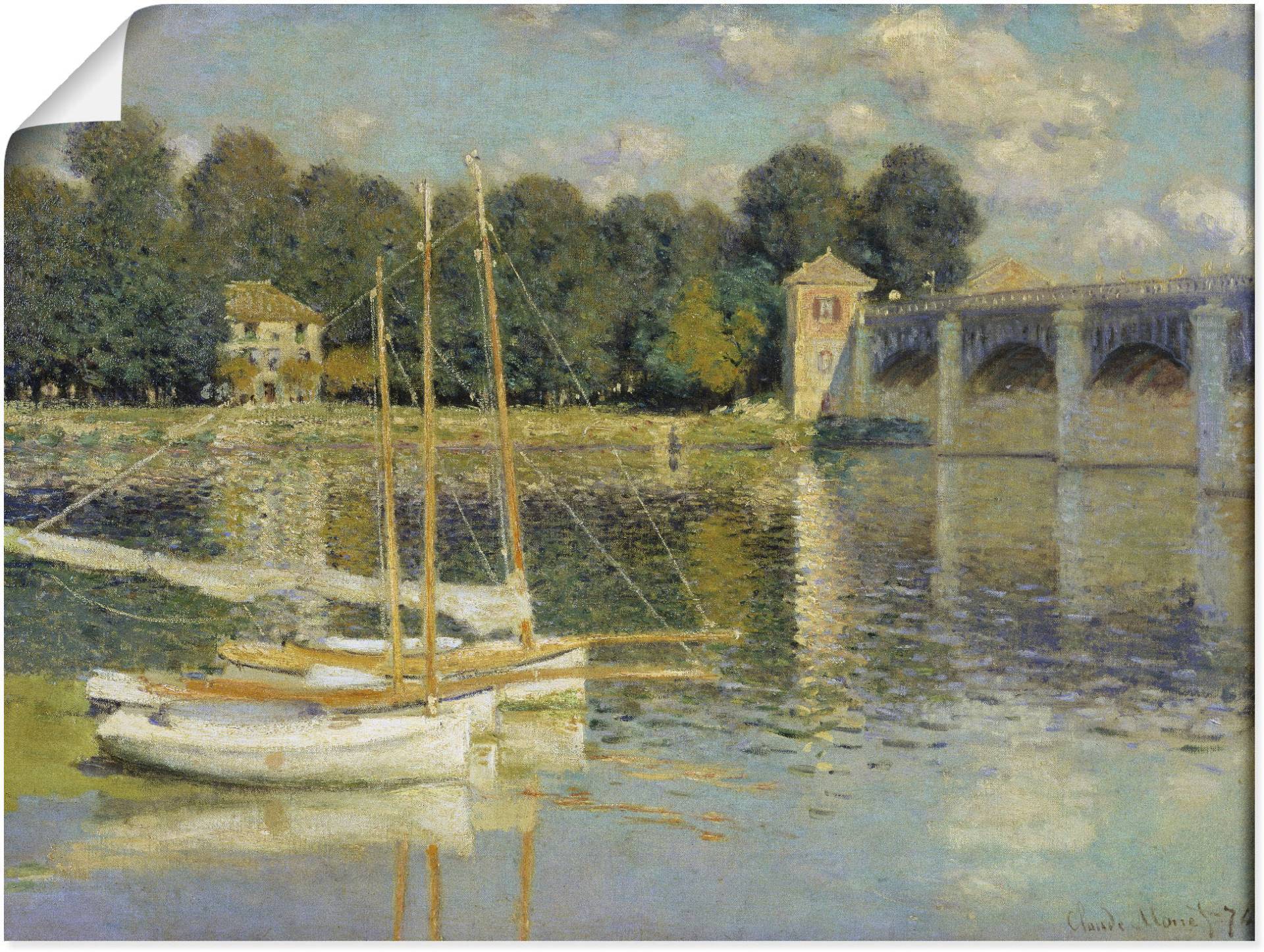 Artland Leinwandbild »Die Brücke von Argenteuil. 1874«, Boote & Schiffe, (1 St.), auf Keilrahmen gespannt von Artland