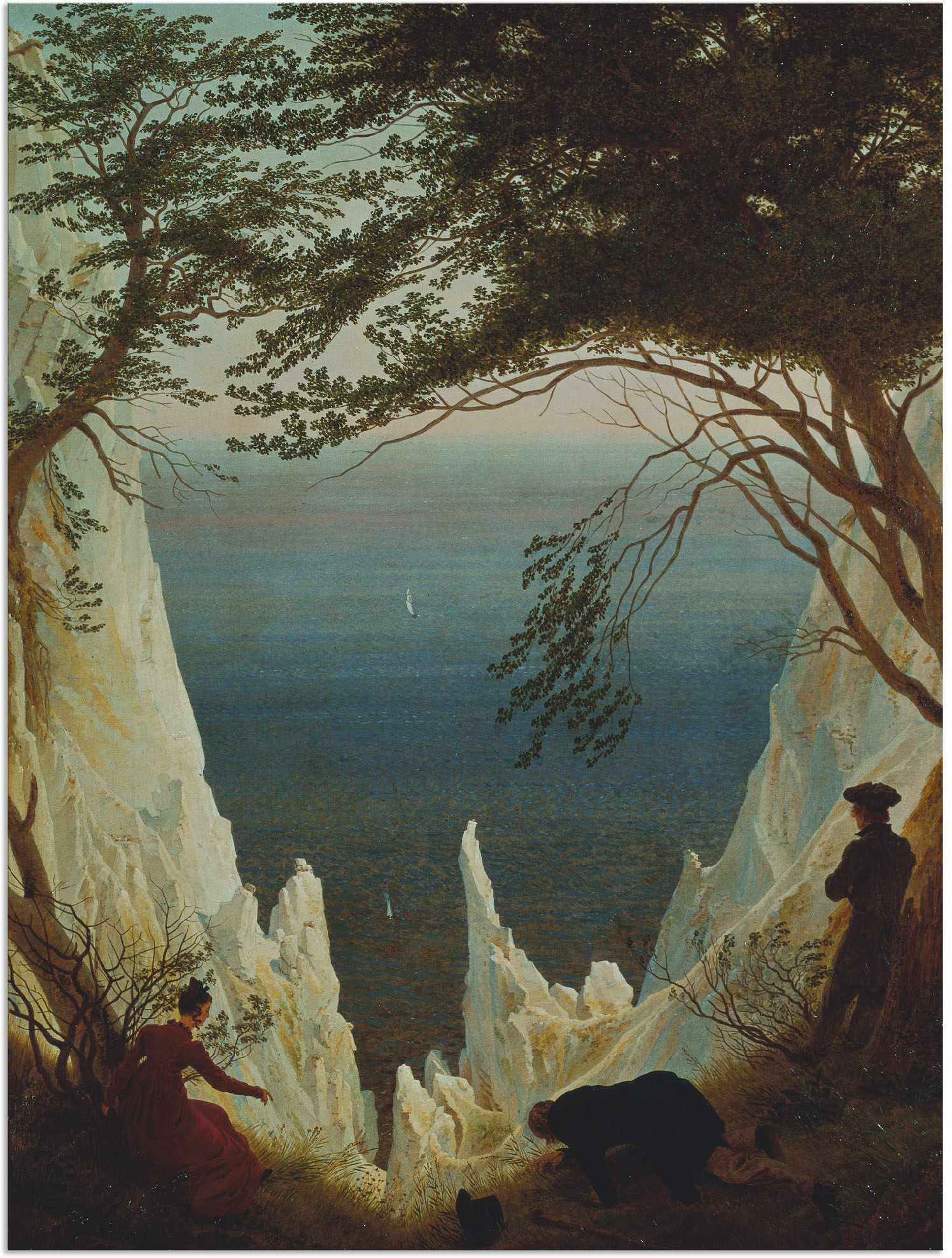 Artland Leinwandbild »Die Kreidefelsen von Rügen. 1818/1819.«, Felsen, (1 St.), auf Keilrahmen gespannt von Artland