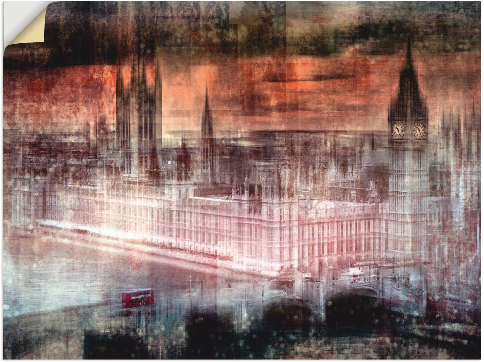 Artland Leinwandbild »Digitale Kunst London Westminster II«, Gebäude, (1 St.), auf Keilrahmen gespannt von Artland