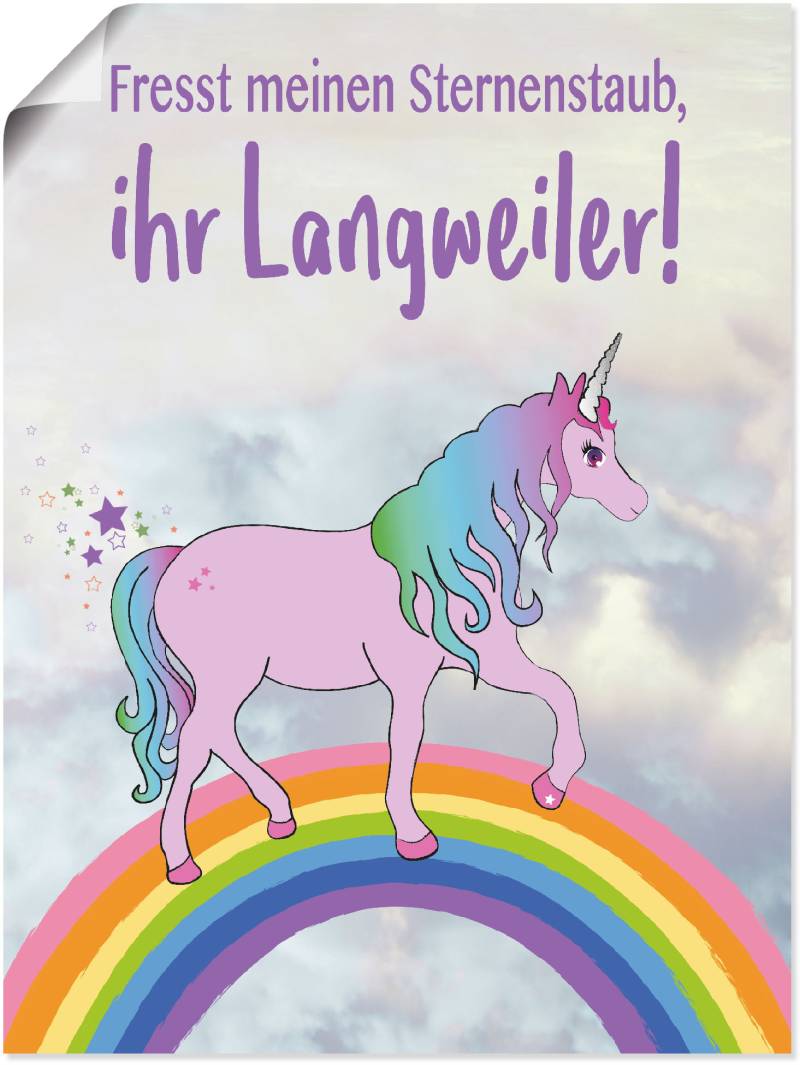 Artland Leinwandbild »Einhorn fresst meinen Sternenstaub«, Animal Fantasy, (1 St.), auf Keilrahmen gespannt von Artland