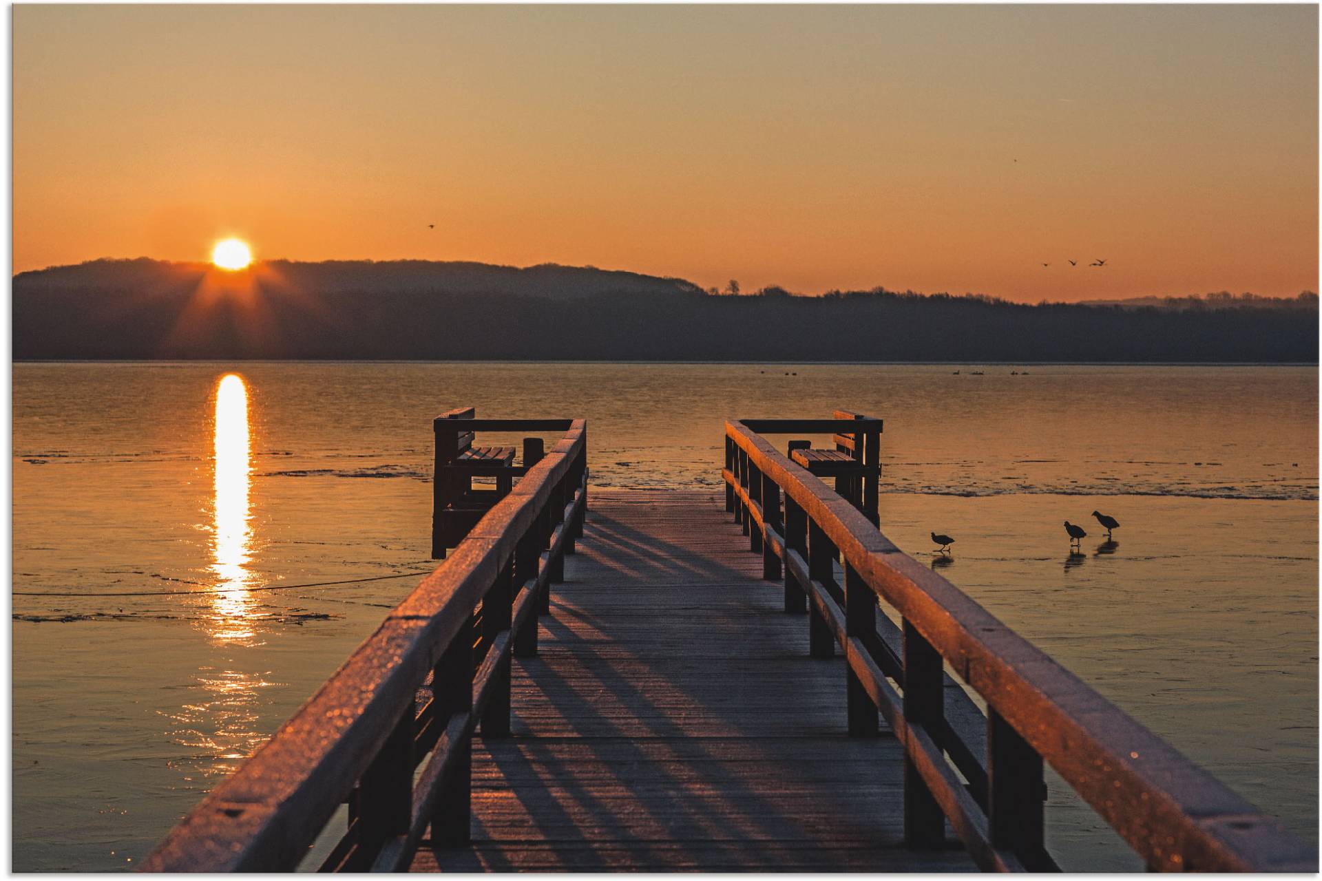 Artland Leinwandbild »Früh morgens am Ratzeburger See II«, Sonnenaufgang & -untergang, (1 St.), auf Keilrahmen gespannt von Artland