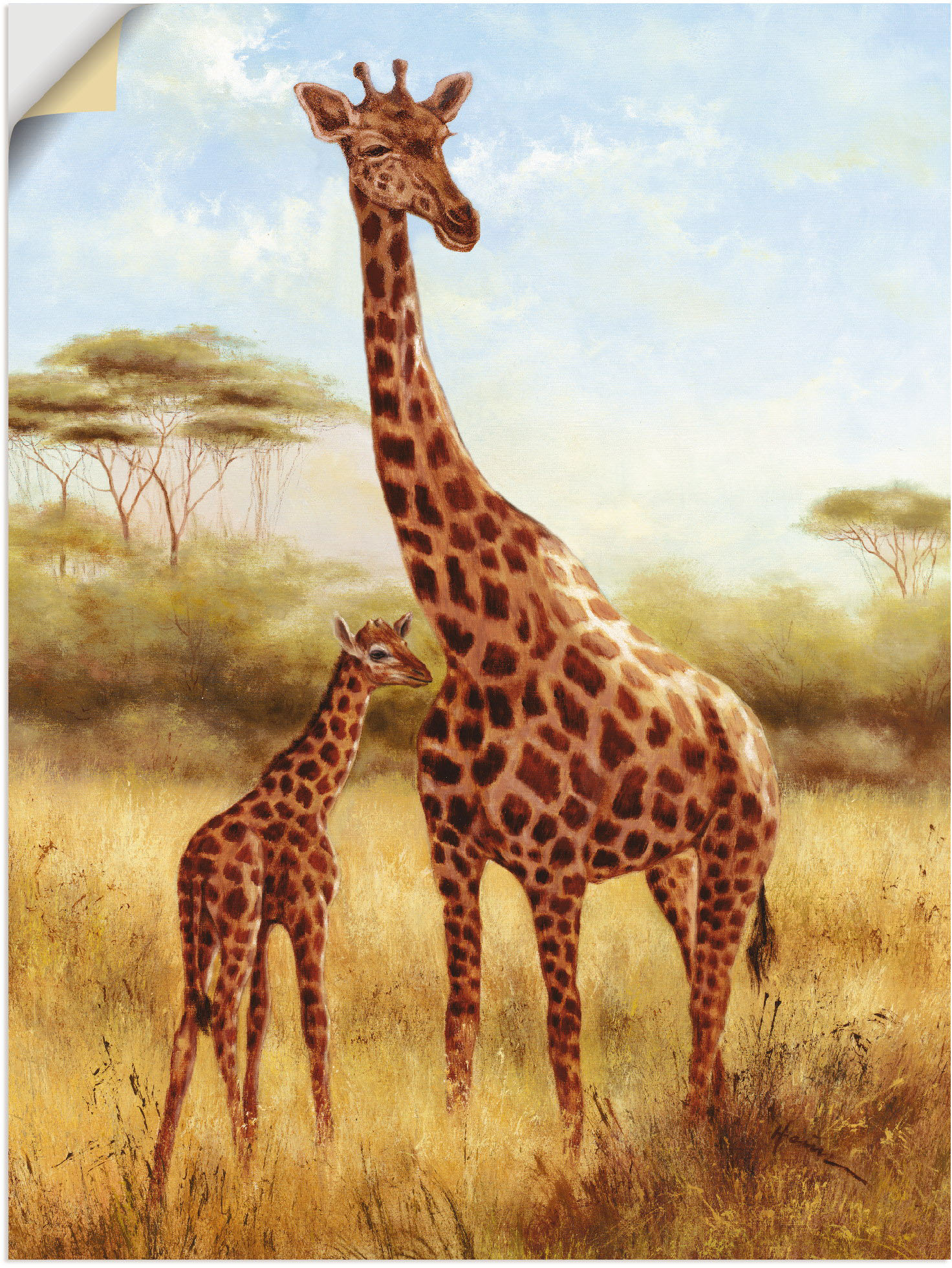 Artland Leinwandbild »Giraffe«, Wildtiere, (1 St.), auf Keilrahmen gespannt von Artland