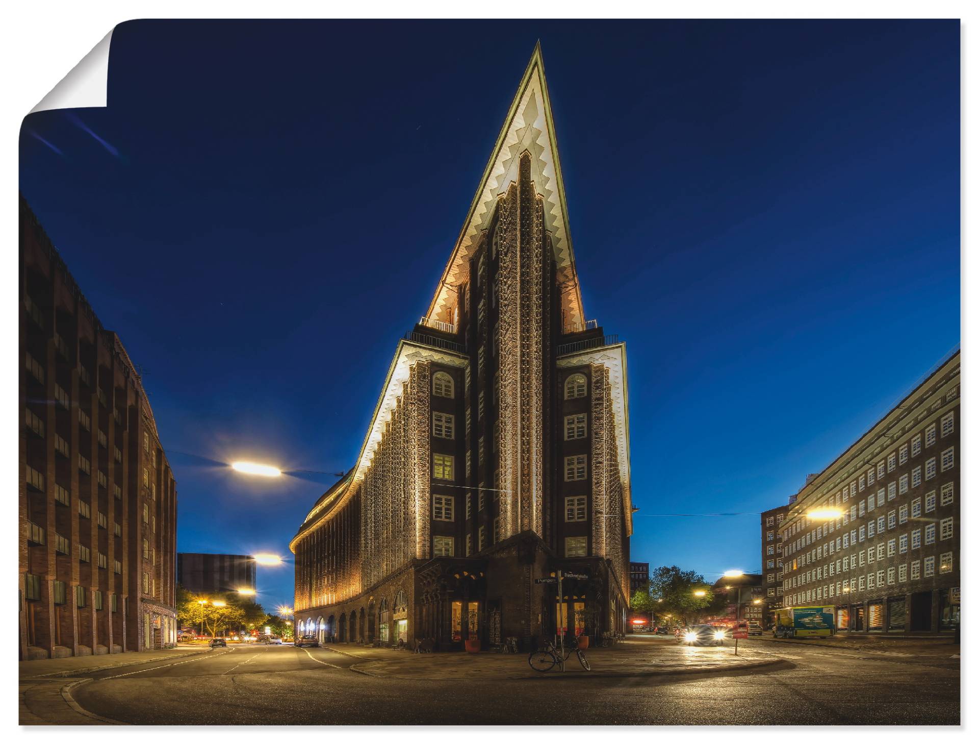 Artland Leinwandbild »Hamburg Chilehaus«, Gebäude, (1 St.), auf Keilrahmen gespannt von Artland