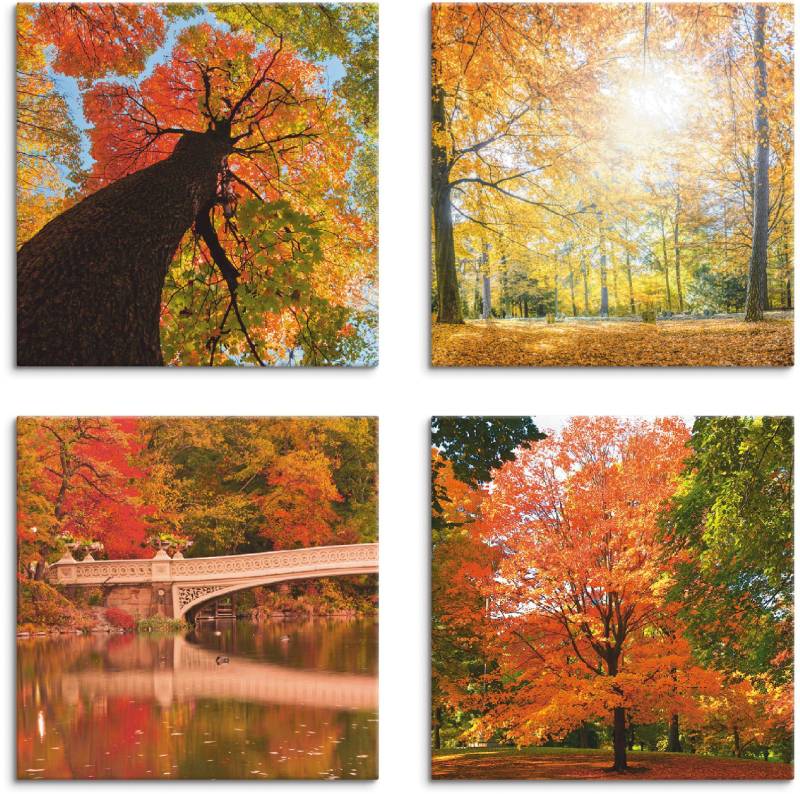 Artland Leinwandbild »Herbst Wald Panoramas«, Wald, (4 St.), 4er Set, verschiedene Grössen von Artland