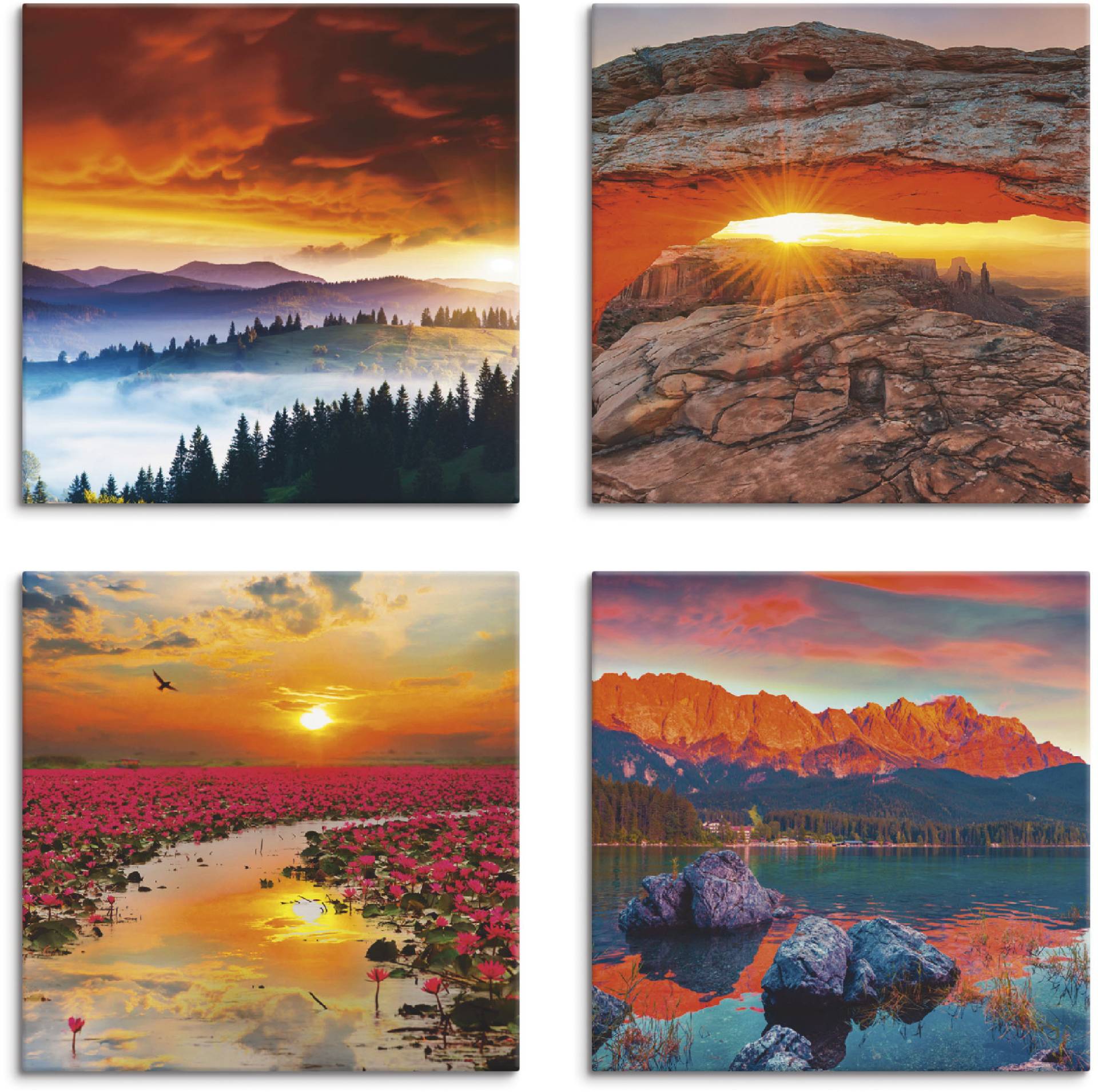 Artland Leinwandbild »Himmel Iconic Mesa Arch Lotus Sommer«, Sonnenaufgang & -untergang, (4 St.), 4er Set, verschiedene Grössen Artland Leinwandbild »Himmel Iconic Mesa Arch Lotus Sommer«, Sonnenaufgang & -untergang, (4 St.), 4er Set, verschiedene Grössen von Artland