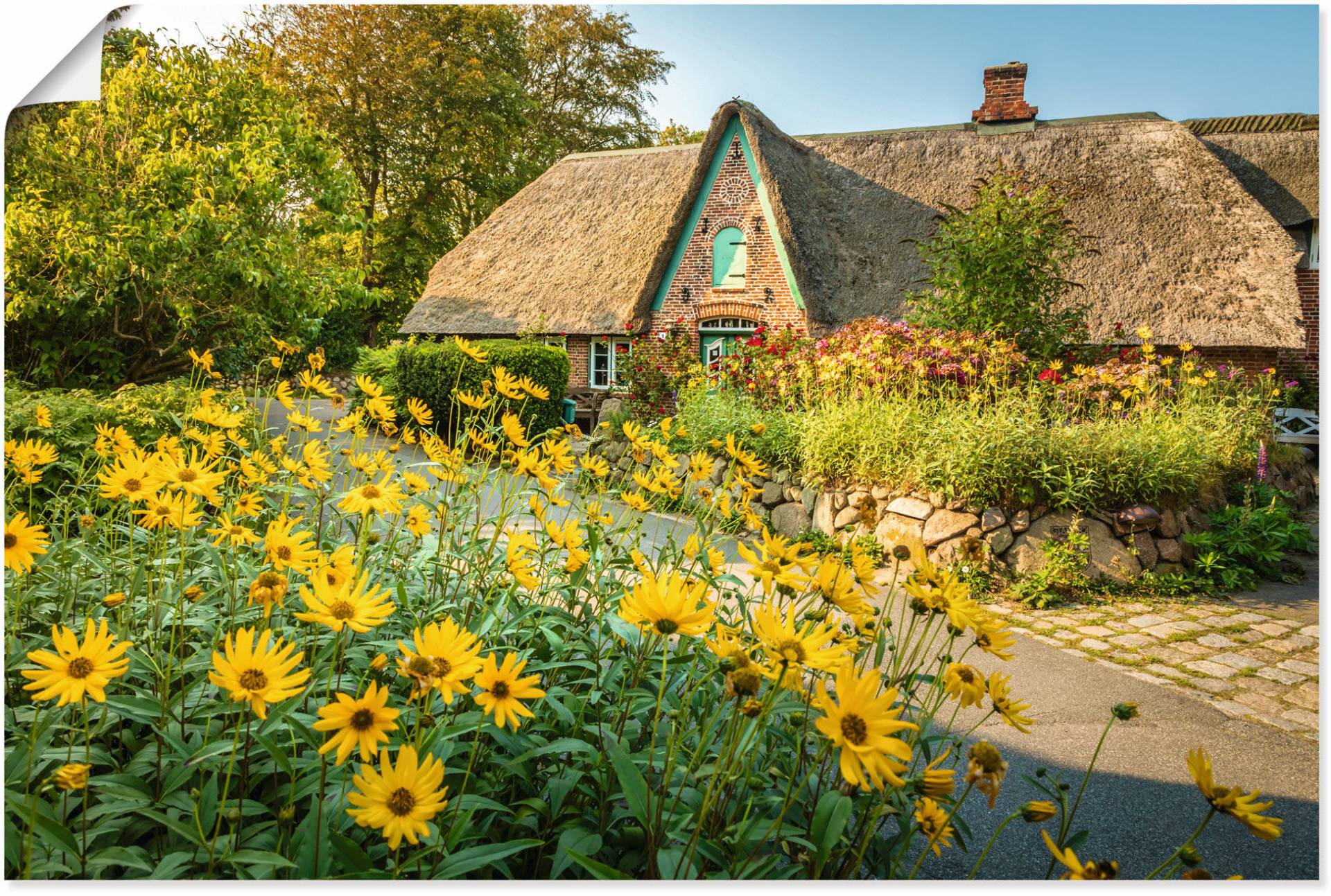 Artland Leinwandbild »Historischer Hof mit Bauerngarten Keitum«, Gartenbilder, (1 St.), auf Keilrahmen gespannt von Artland