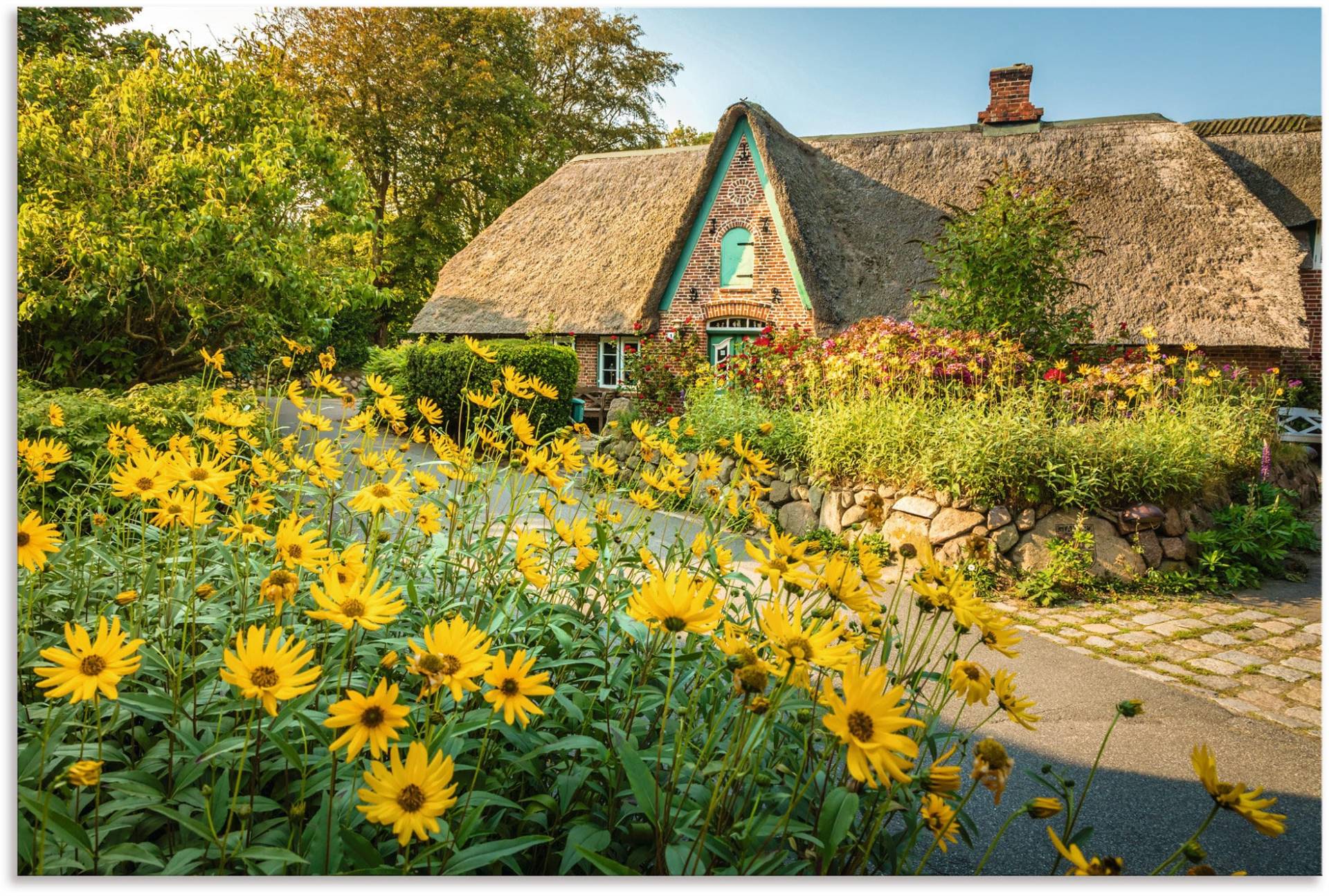 Artland Leinwandbild »Historischer Hof mit Bauerngarten Keitum«, Gartenbilder, (1 St.), auf Keilrahmen gespannt von Artland