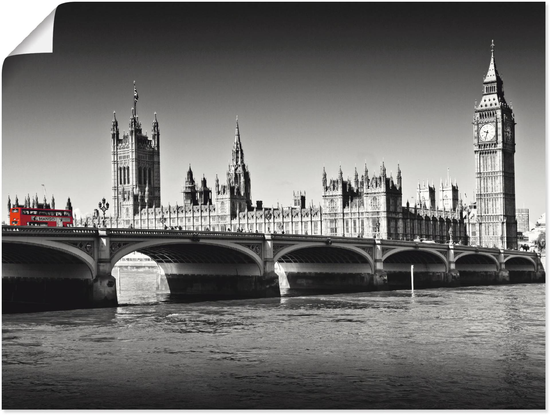 Artland Leinwandbild »Houses of Parliament & Themse«, Grossbritannien, (1 St.), auf Keilrahmen gespannt von Artland