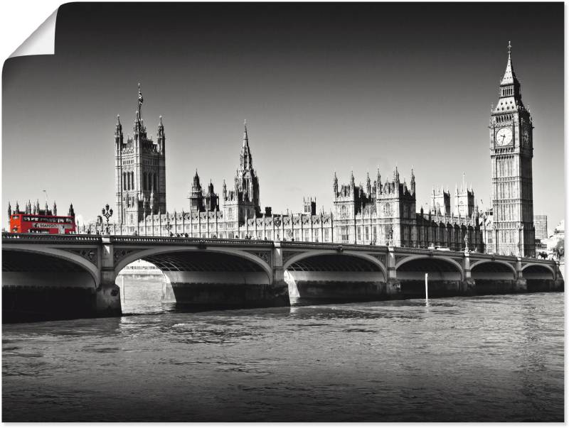 Artland Leinwandbild »Houses of Parliament & Themse«, Grossbritannien, (1 St.), auf Keilrahmen gespannt von Artland