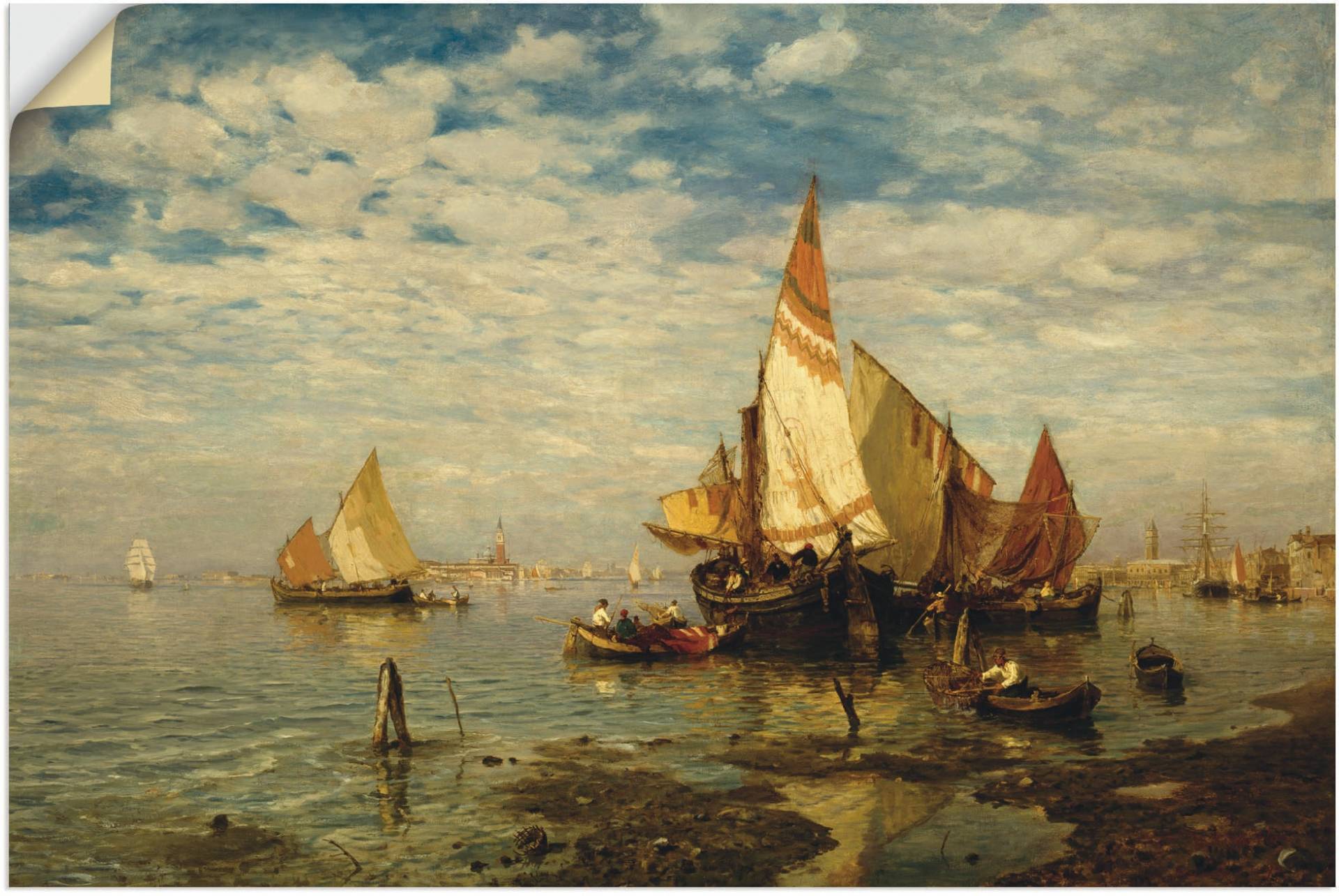 Artland Leinwandbild »In der Lagune bei Venedig«, Bilder von Booten & Schiffen, (1 St.), auf Keilrahmen gespannt von Artland