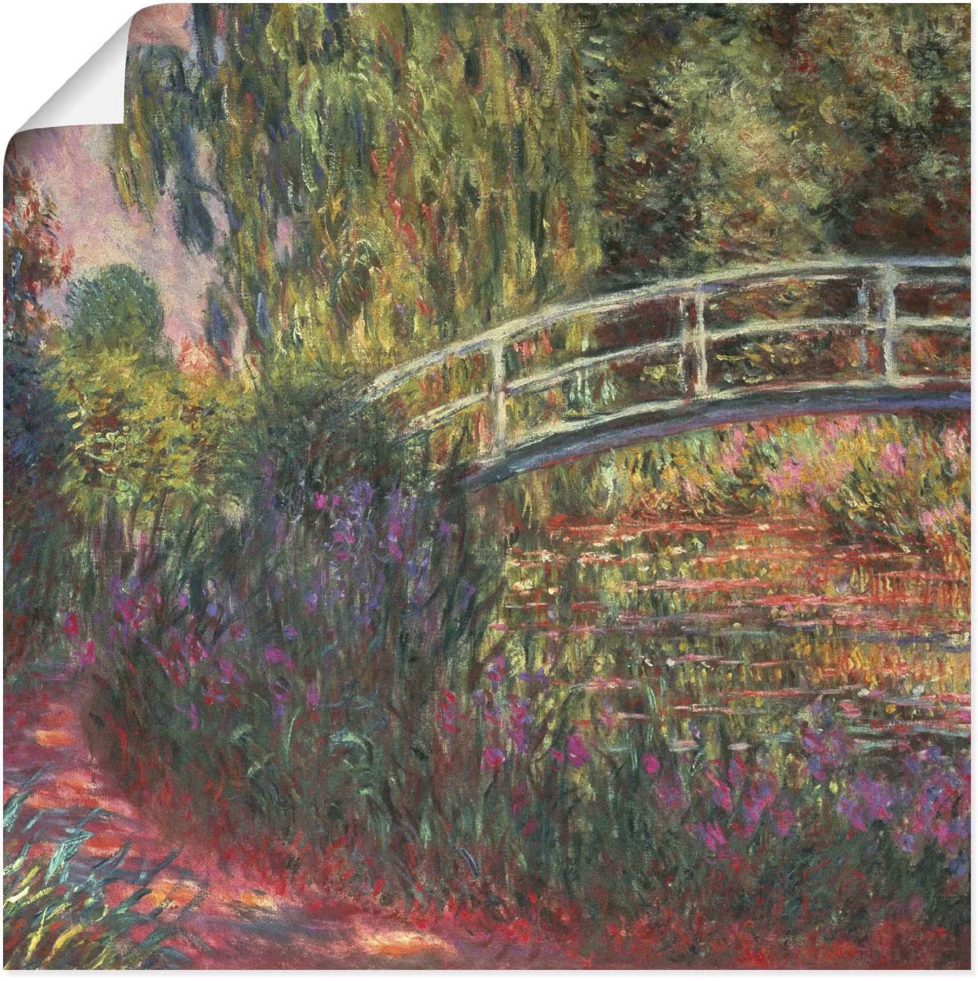 Artland Leinwandbild »Japanische Brücke im Garten von Giverney«, Garten, (1 St.), auf Keilrahmen gespannt von Artland