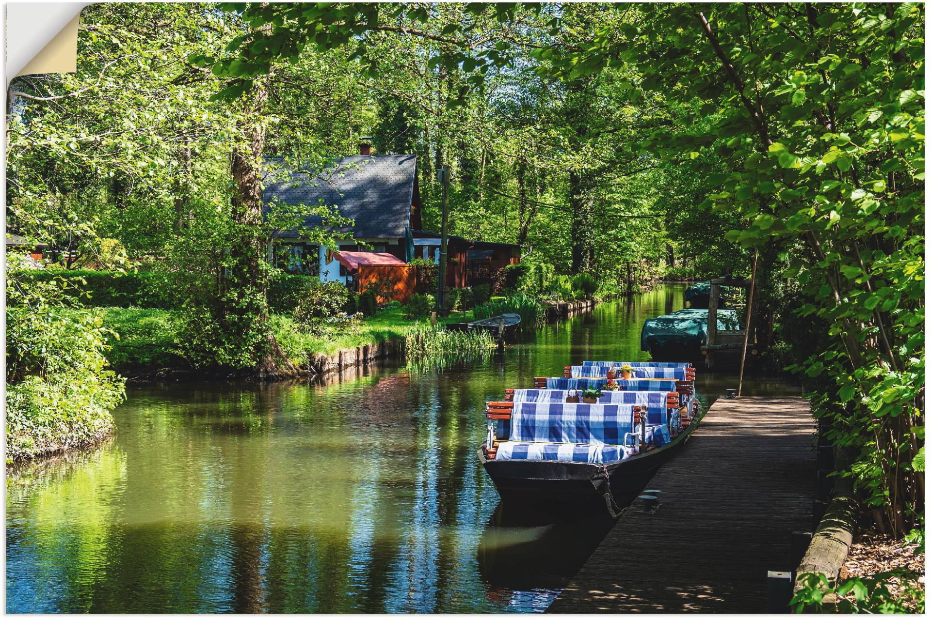 Artland Leinwandbild »Kahn im Spreewald in Lehde«, Boote & Schiffe, (1 St.), auf Keilrahmen gespannt von Artland