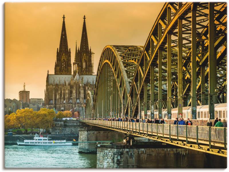 Artland Leinwandbild »Kölner Dom mit Hohenzollernbrücke«, Deutschland, (1 St.), auf Keilrahmen gespannt von Artland