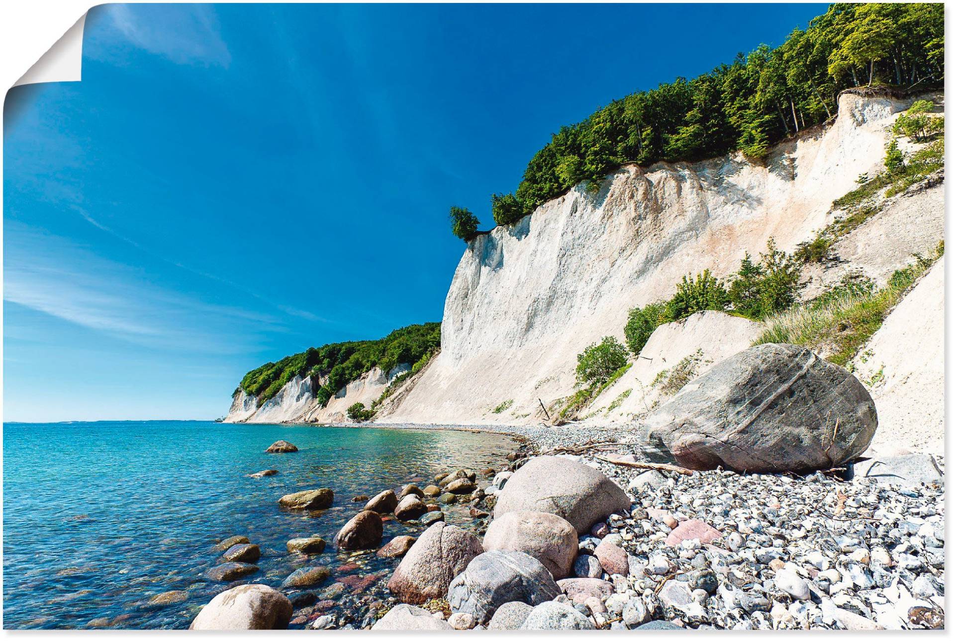 Artland Leinwandbild »Kreidefelsen auf der Insel Rügen 2«, Küste, (1 St.), auf Keilrahmen gespannt von Artland