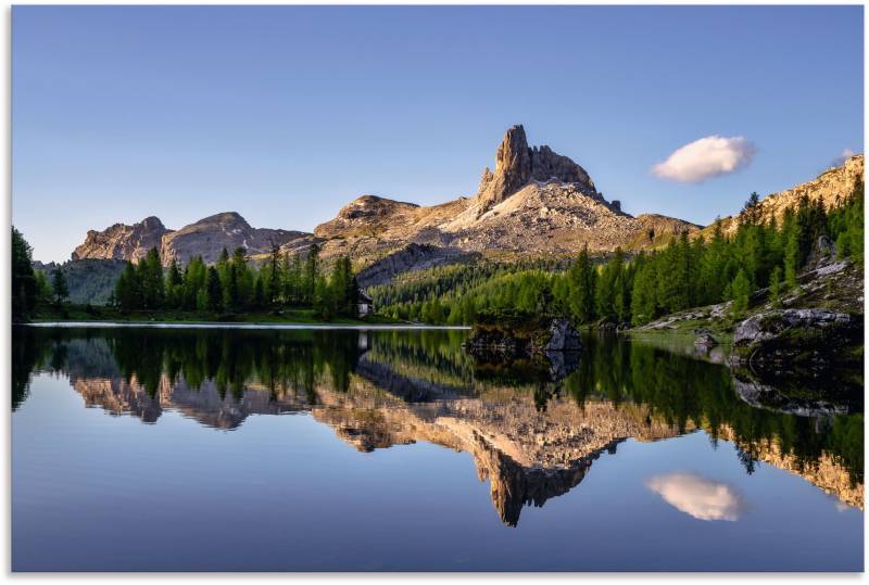 Artland Leinwandbild »Lago Di Federa in den Dolomiten«, Gewässer, (1 St.), auf Keilrahmen gespannt von Artland