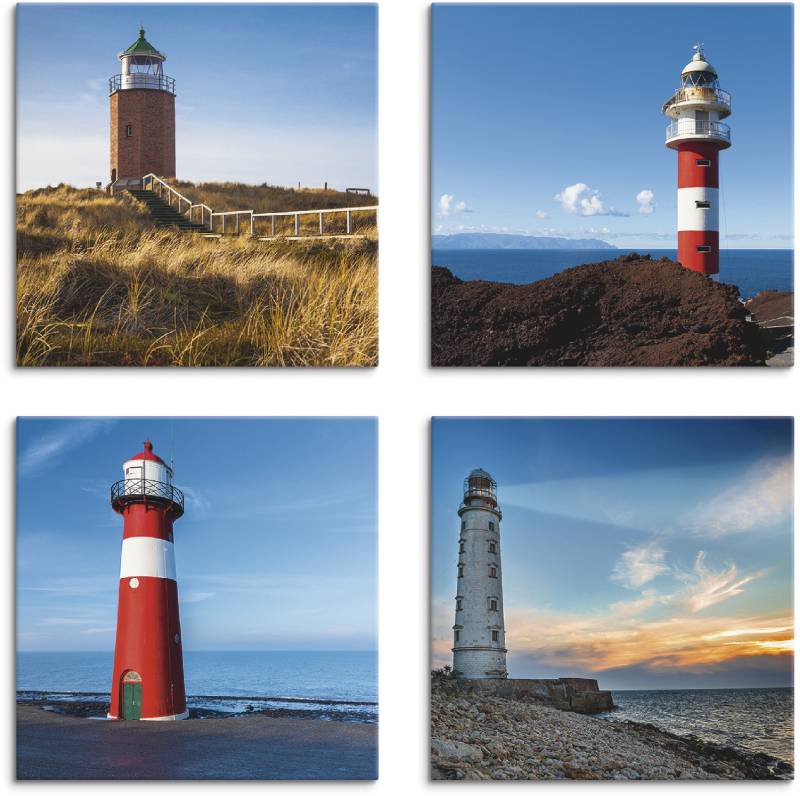 Artland Leinwandbild »Leuchtturm am Meer«, Gebäude, (4 St.), 4er Set, verschiedene Grössen von Artland