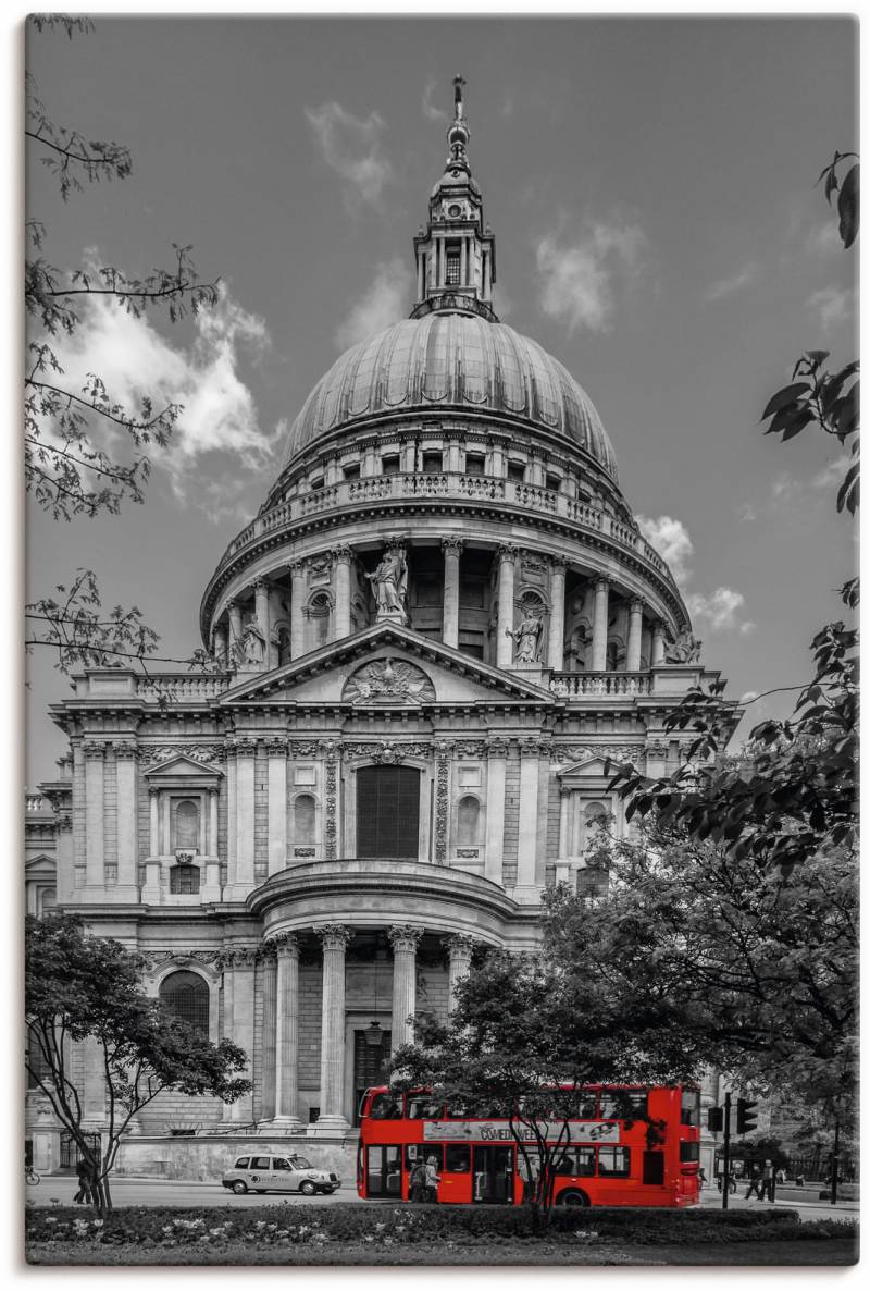 Artland Leinwandbild »London St. Paul’s Cathedral & Roter Bus«, London, (1 St.), auf Keilrahmen gespannt von Artland