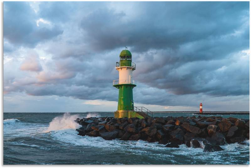 Artland Leinwandbild »Mole in Warnemünde III«, Gebäude, (1 St.), auf Keilrahmen gespannt von Artland