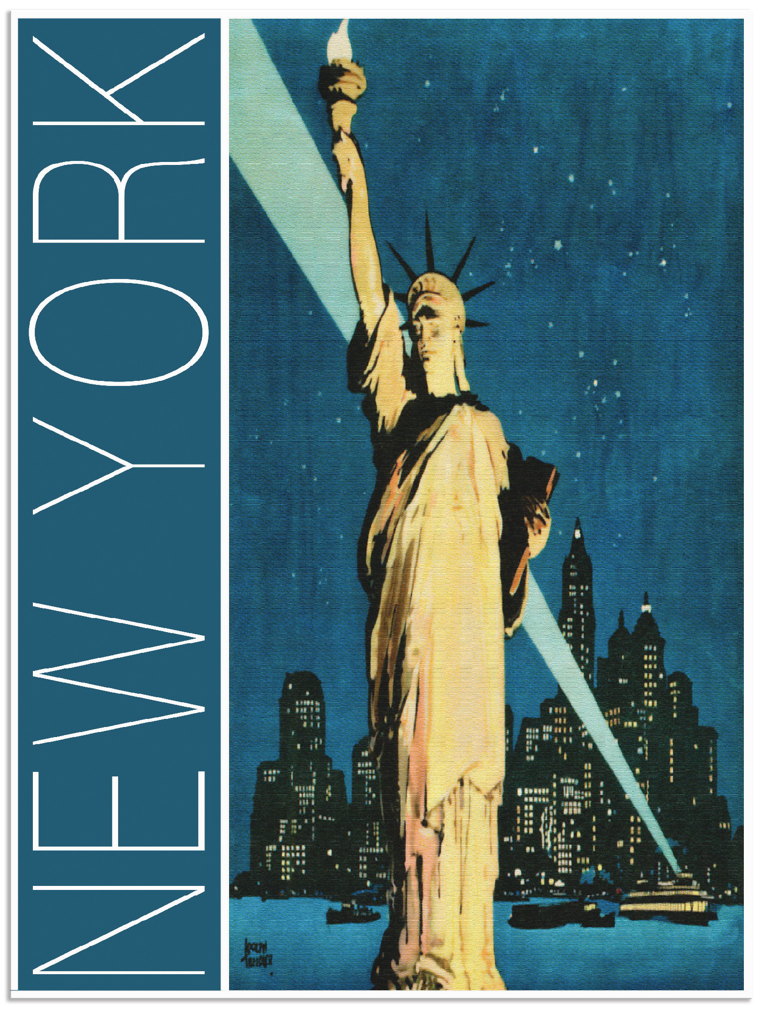 Artland Leinwandbild »New York Vintage Reiseplakat«, Amerika, (1 St.), auf Keilrahmen gespannt von Artland