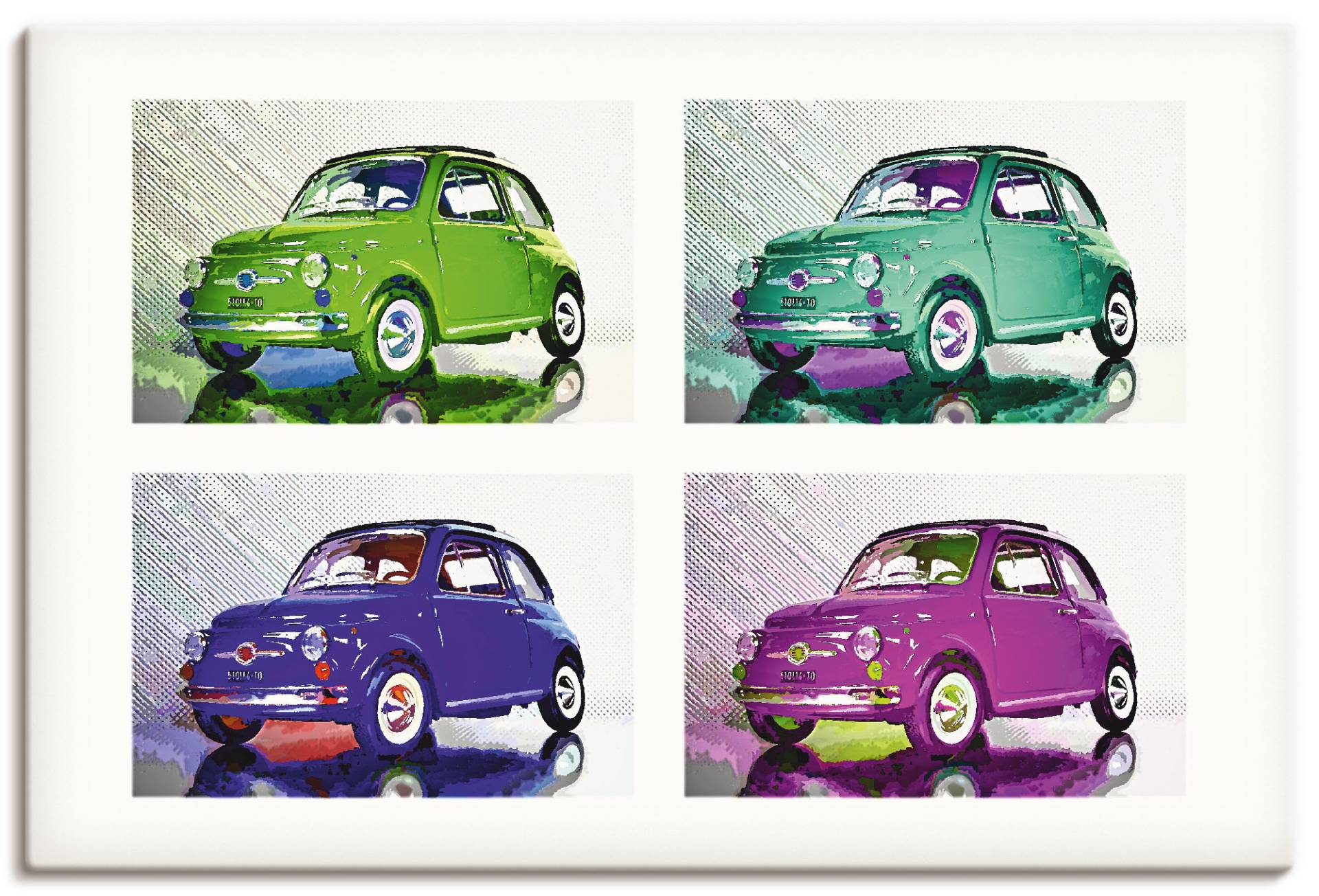 Artland Leinwandbild »POP ART Der kleine italienische Freund«, Auto, (1 St.), auf Keilrahmen gespannt von Artland