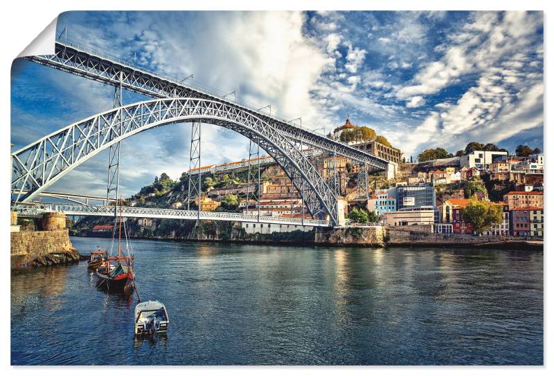 Artland Leinwandbild »Panorama Porto mit Eiffel Brücke«, Brücken, (1 St.), auf Keilrahmen gespannt von Artland