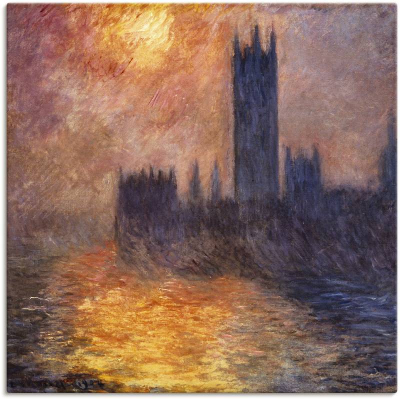 Artland Leinwandbild »Parlament in London bei Sonnenuntergang«, Sonnenaufgang & -untergang, (1 St.), auf Keilrahmen gespannt von Artland