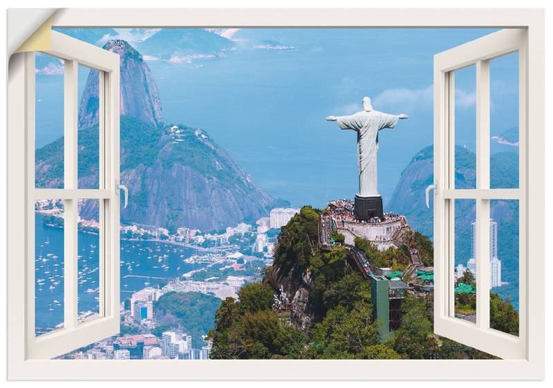 Artland Leinwandbild »Rio de Janeiro mit Cristo, weiss«, Gebäude, (1 St.), auf Keilrahmen gespannt von Artland