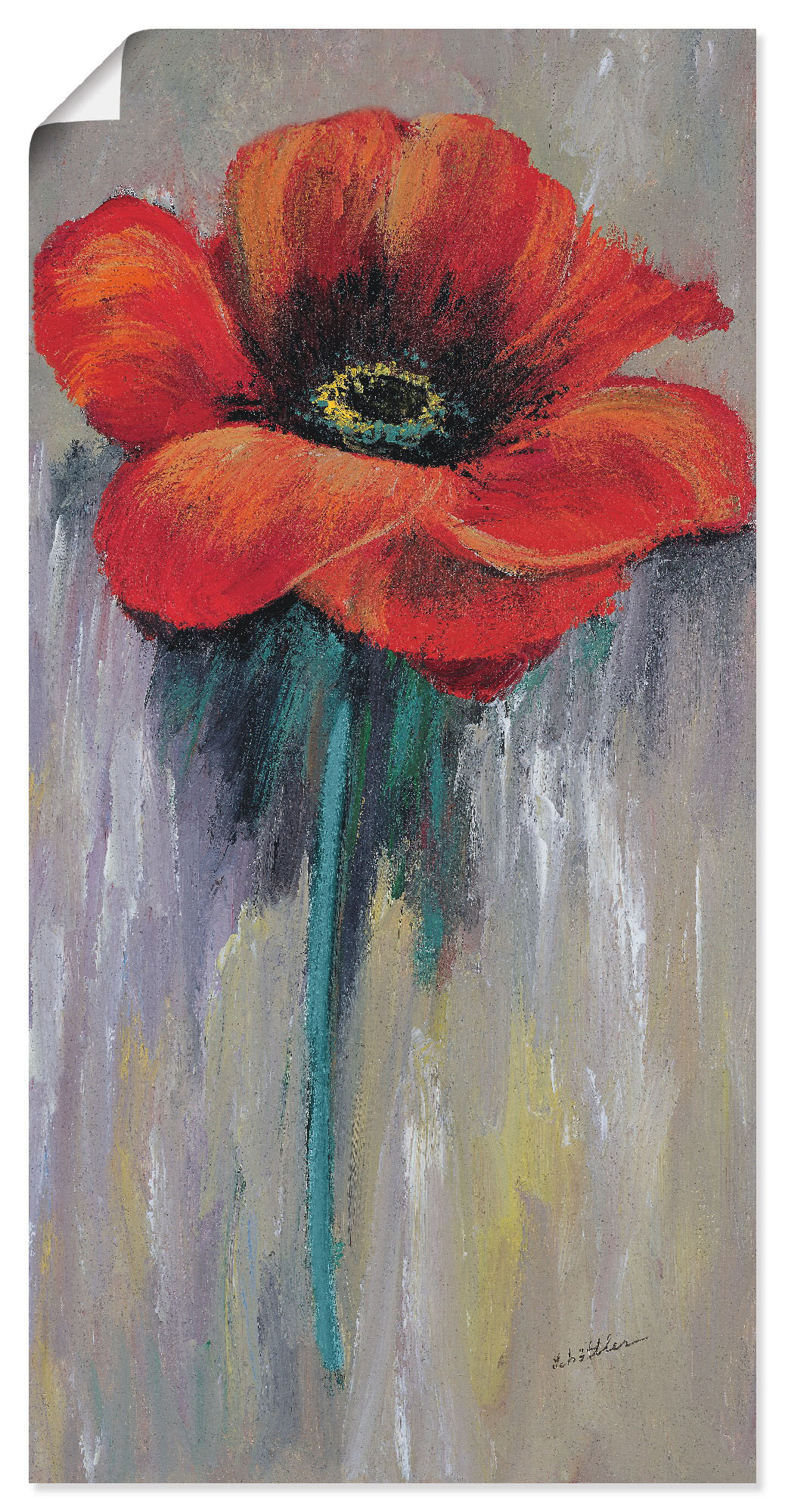 Artland Leinwandbild »Roter Mohn II«, Blumen, (1 St.), auf Keilrahmen gespannt von Artland