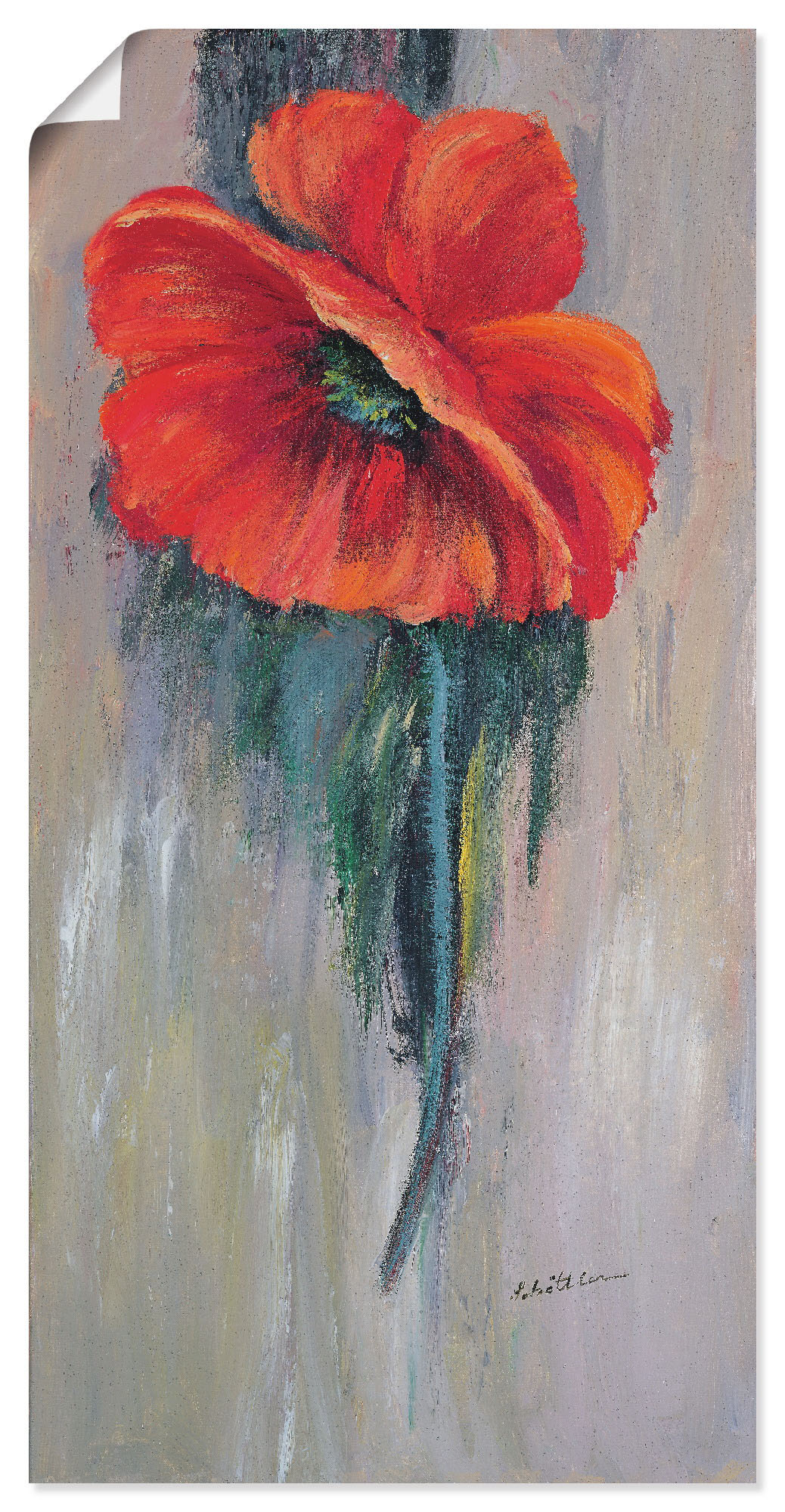 Artland Leinwandbild »Roter Mohn III«, Blumen, (1 St.), auf Keilrahmen gespannt von Artland